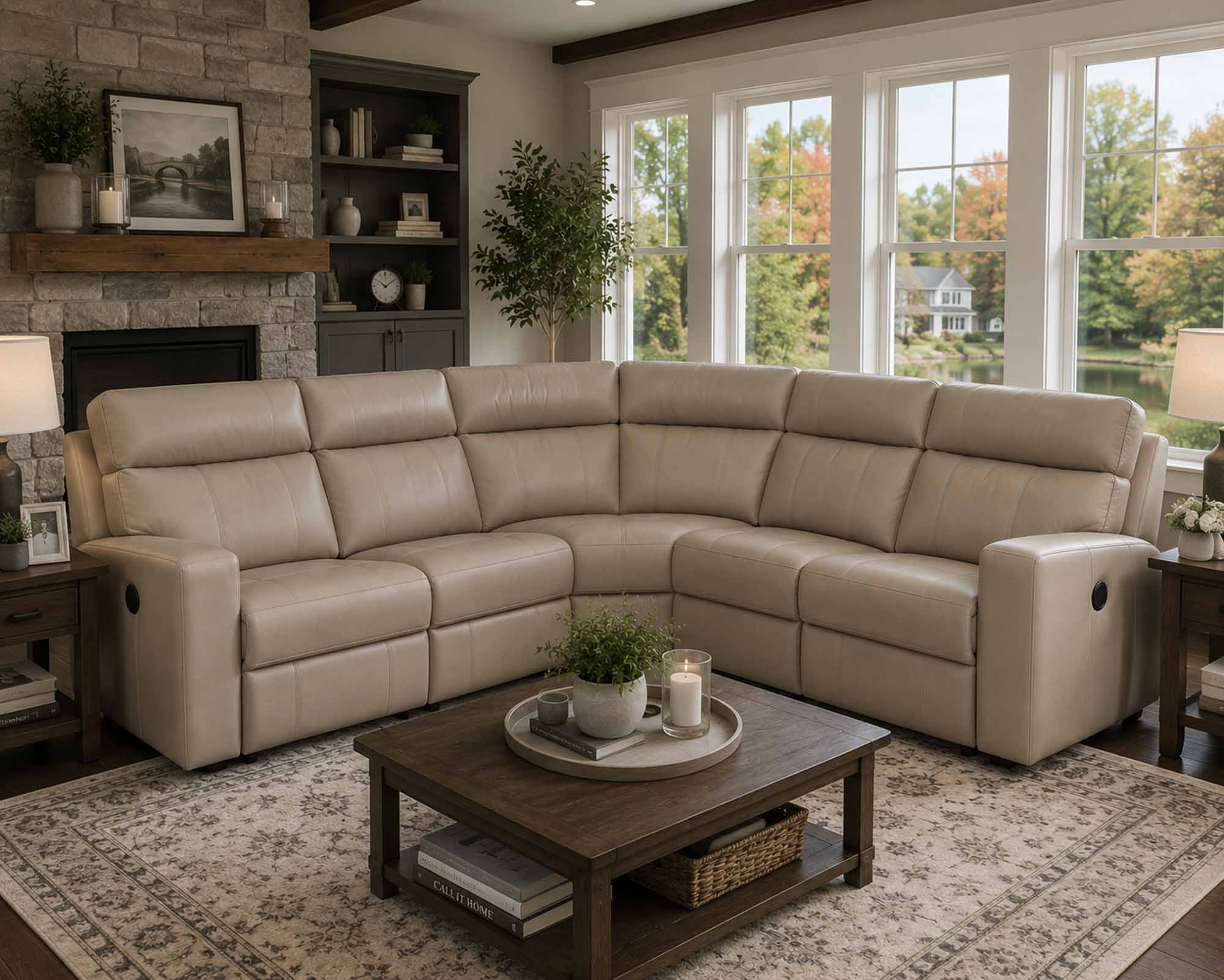 Oakwood Leather Power Reclining Sectional - Image 9