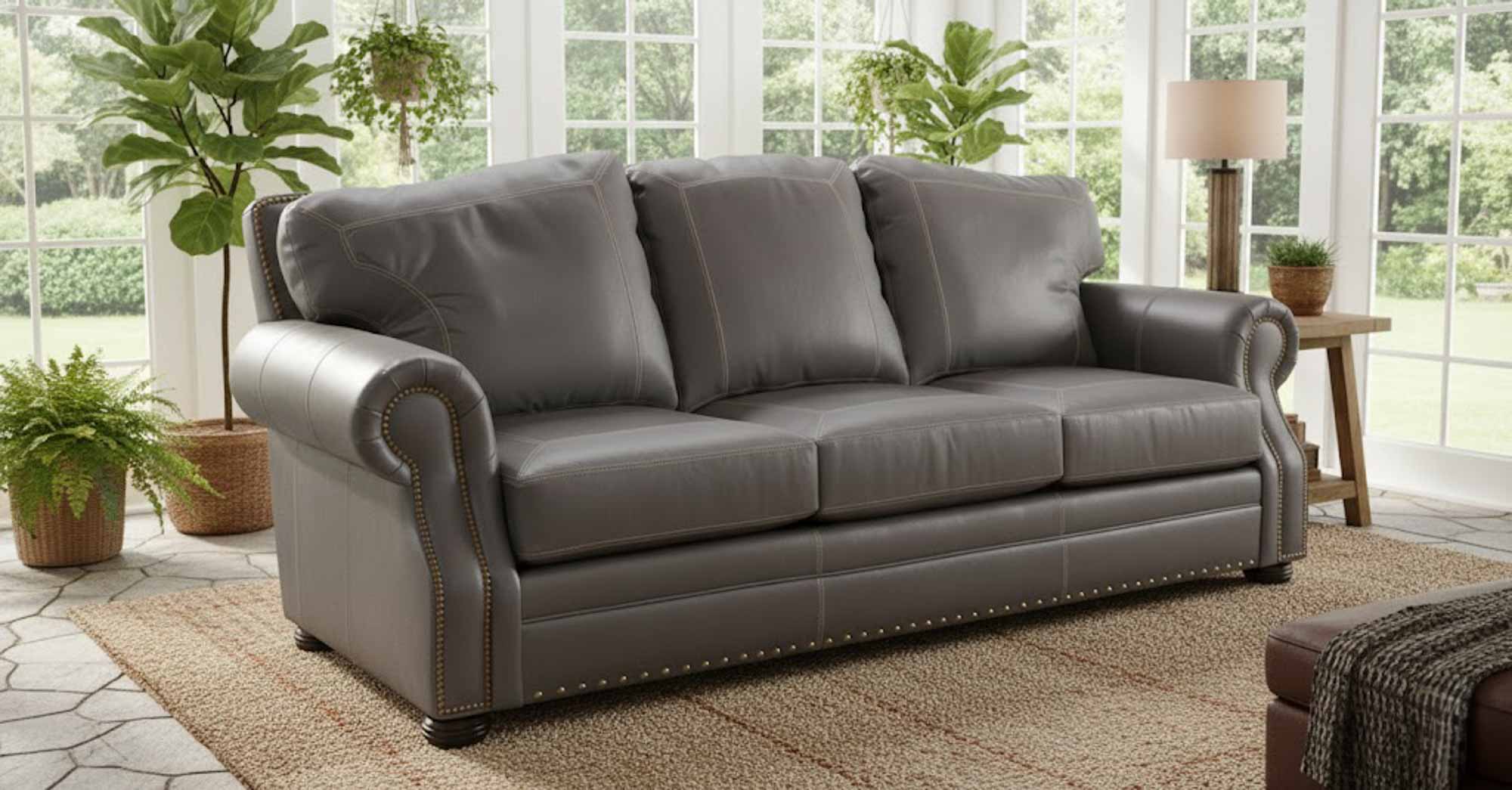 Oklahoma Leather Queen Size Sofa Sleeper - Image 5