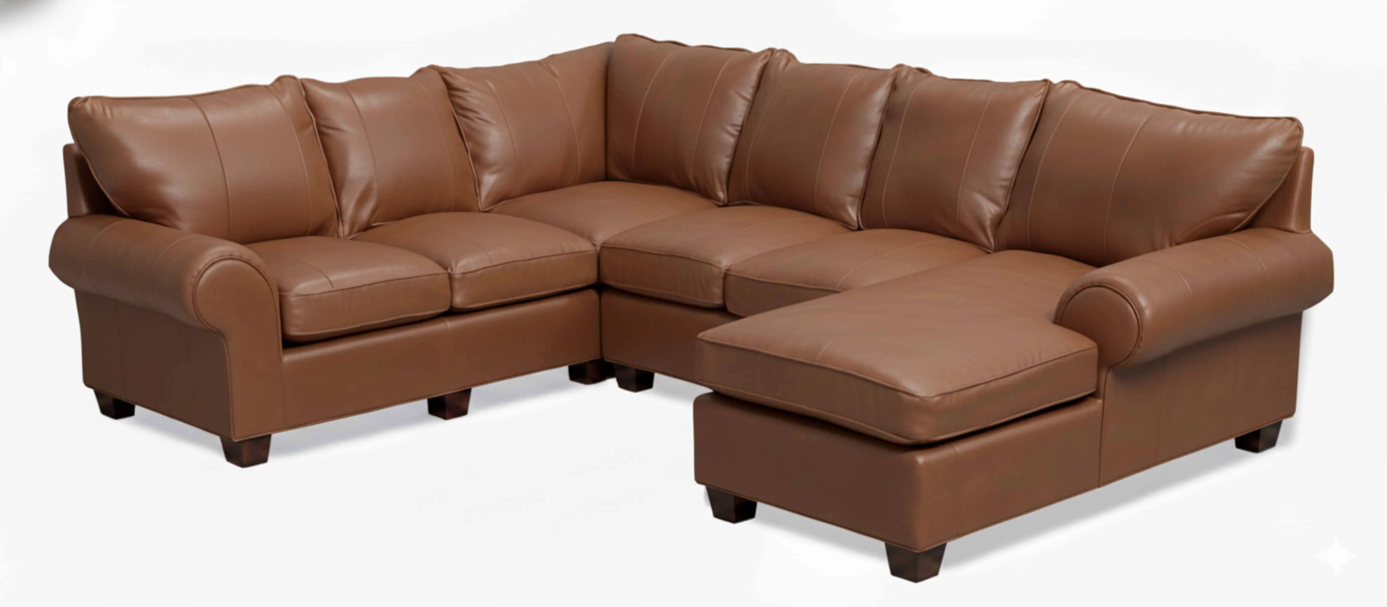 Old World Leather Sectional - Image 3