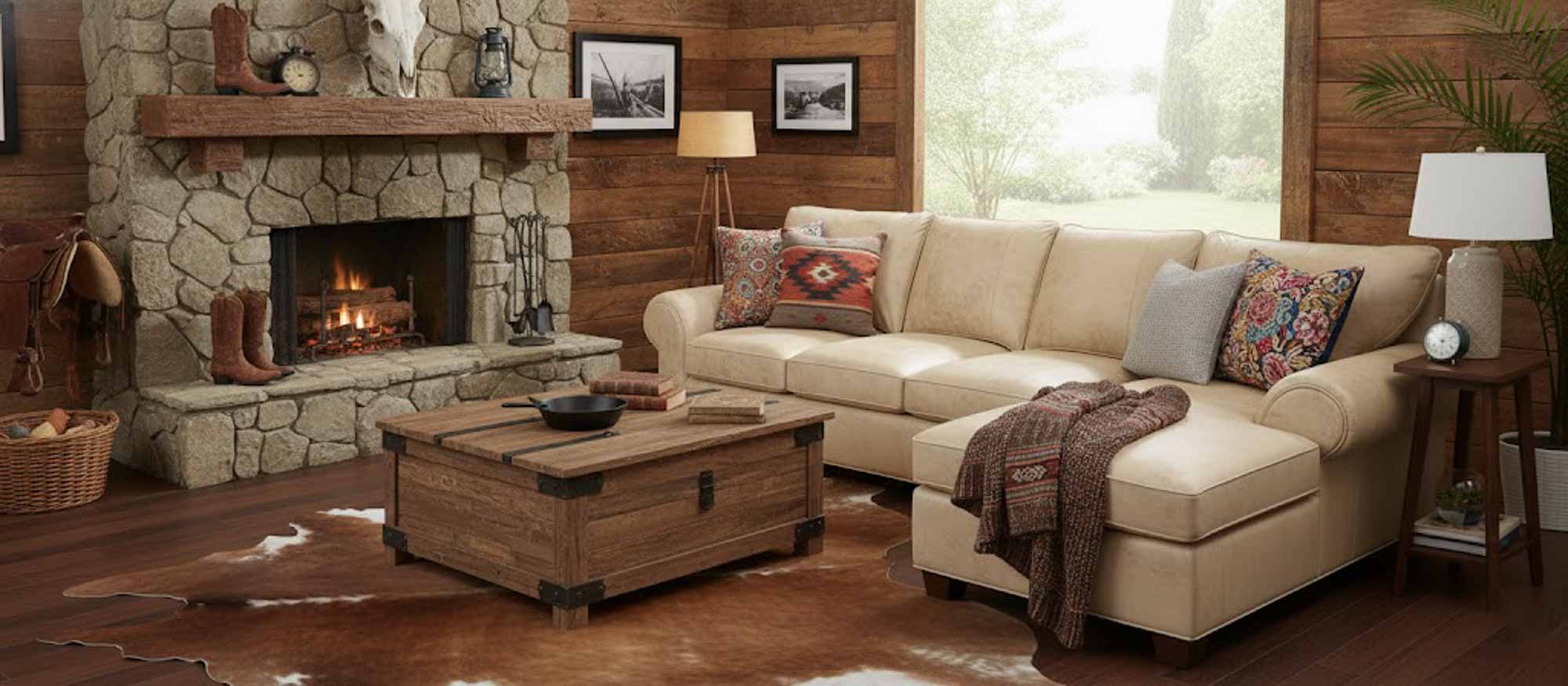 Old World Leather Sectional - Image 8