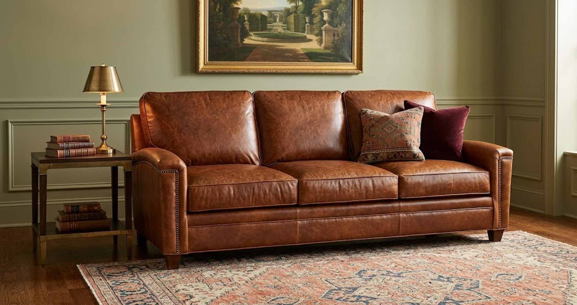 Ollie Leather Sofa - Image 13