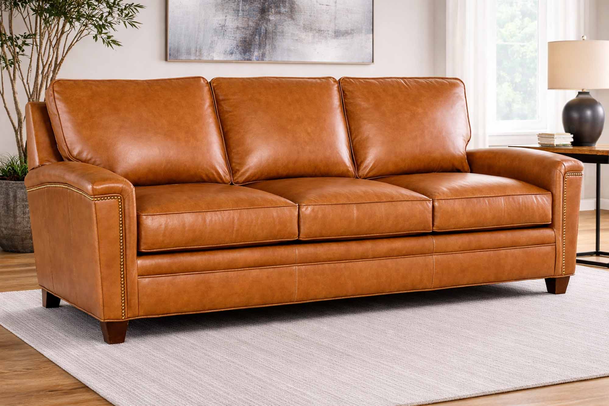 Ollie Leather Sofa - Image 14