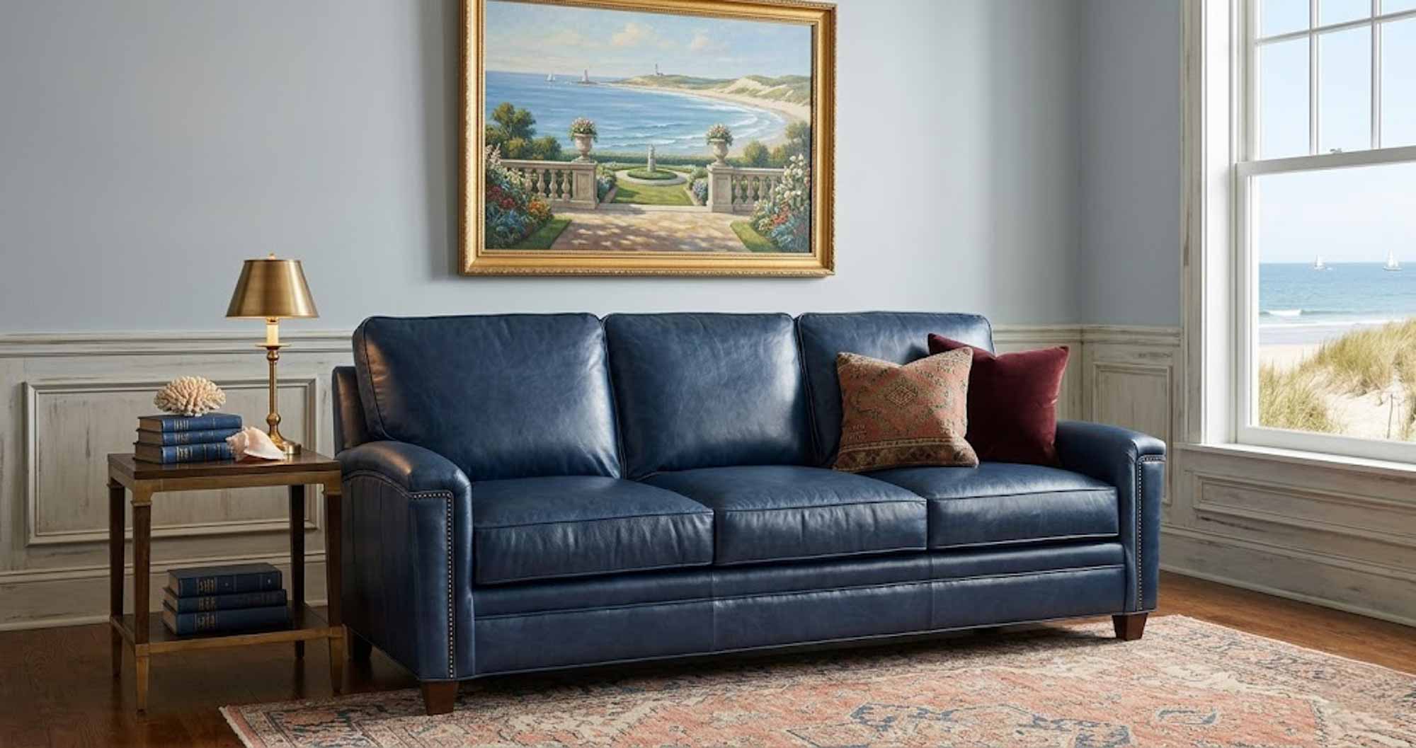 Ollie Leather Sofa - Image 15