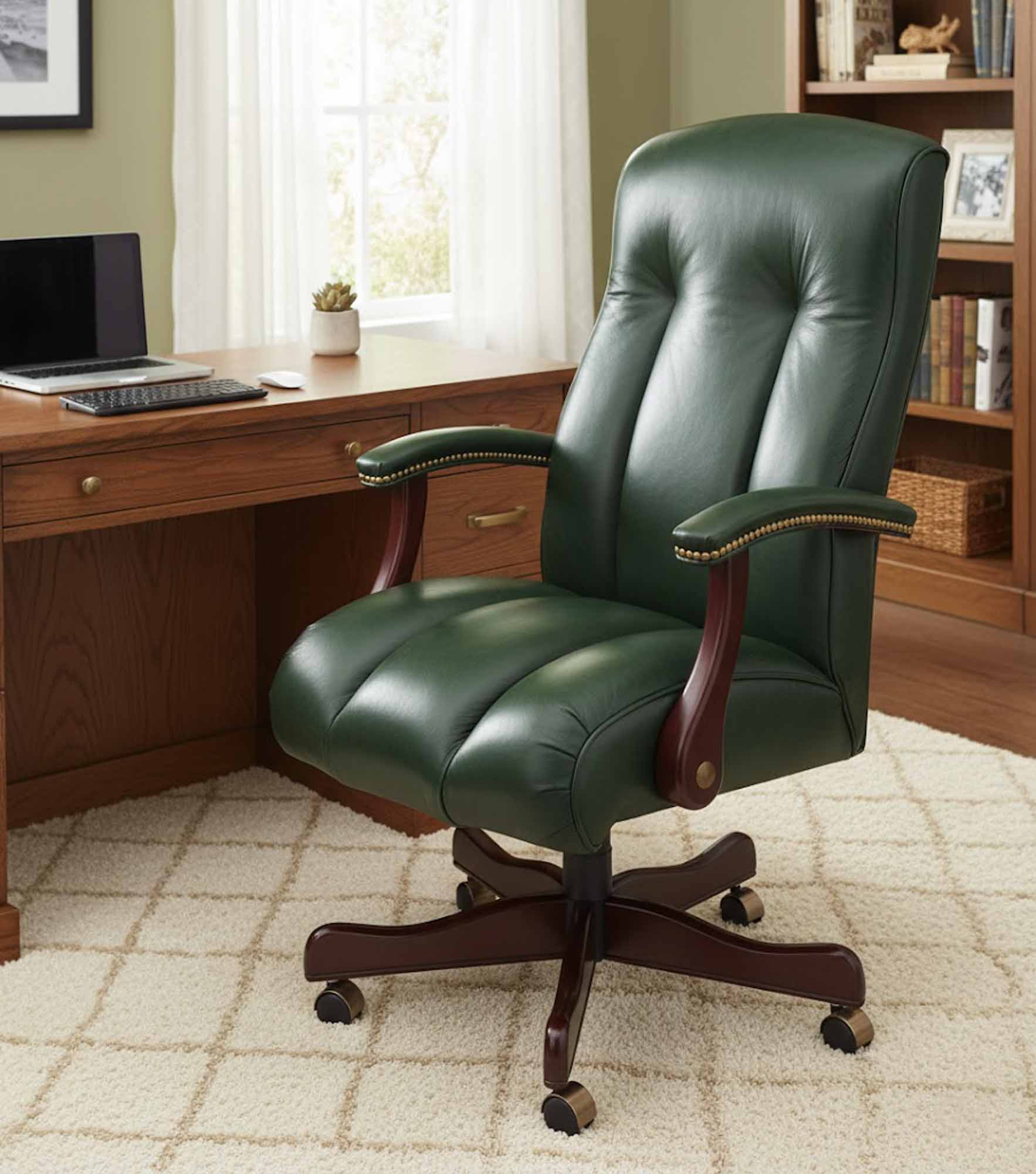 Omega Leather Swivel Tilt Chair - Image 2