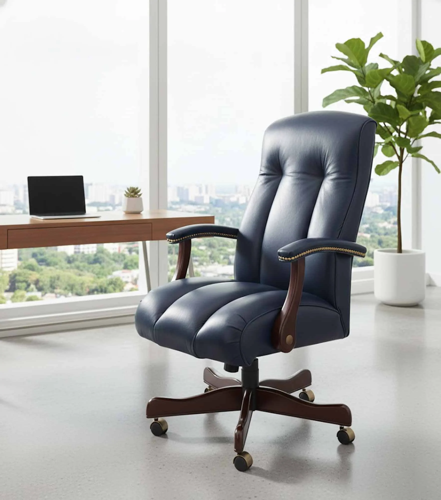 Omega Leather Swivel Tilt Chair - Image 3