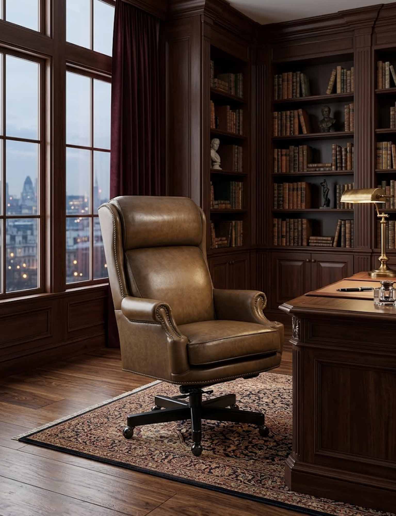 Paris Leather Swivel Tilt Executive Chair - Image 8