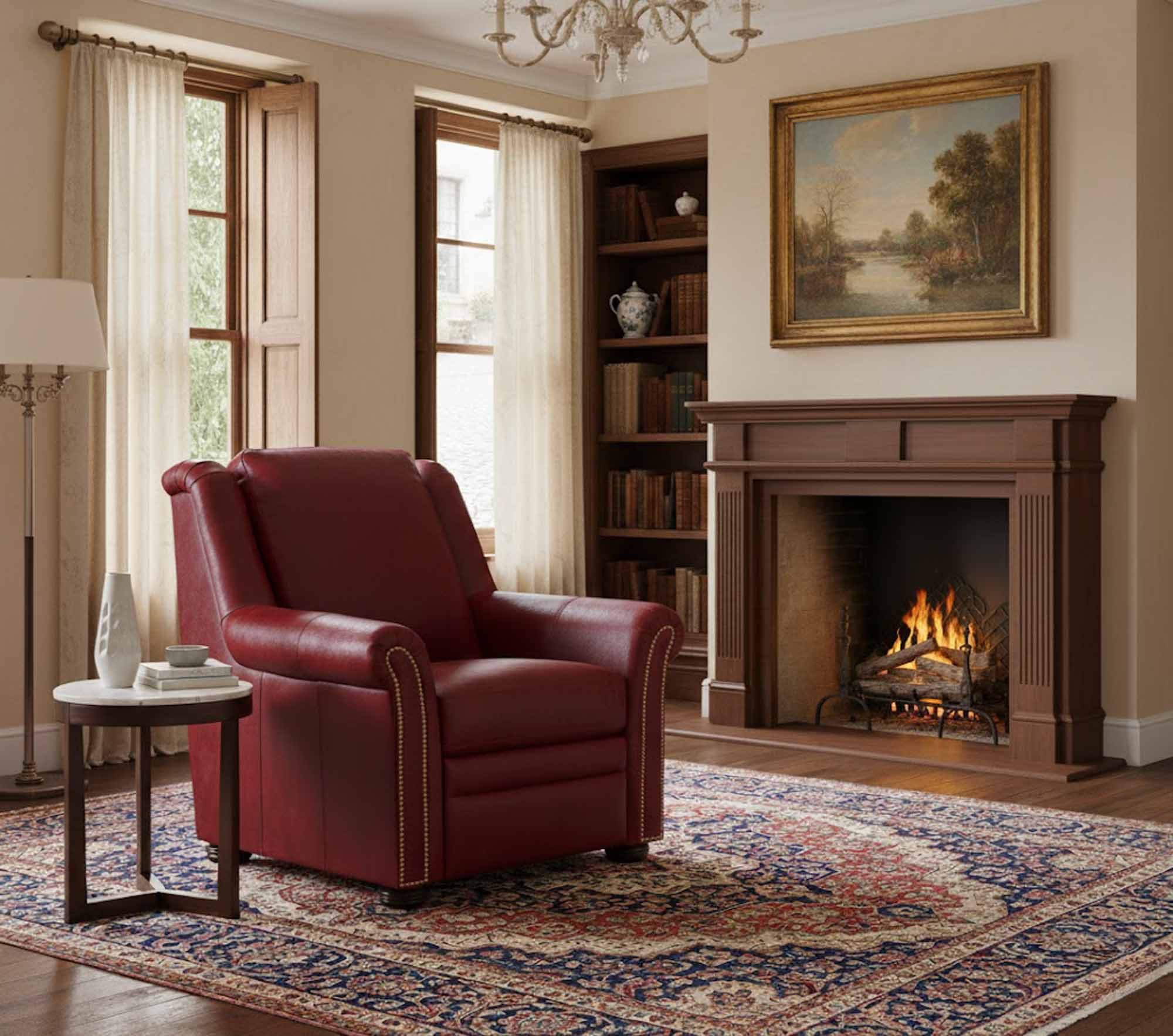 Patriot Leather Power Recliner With Articulating Headrest - Image 4