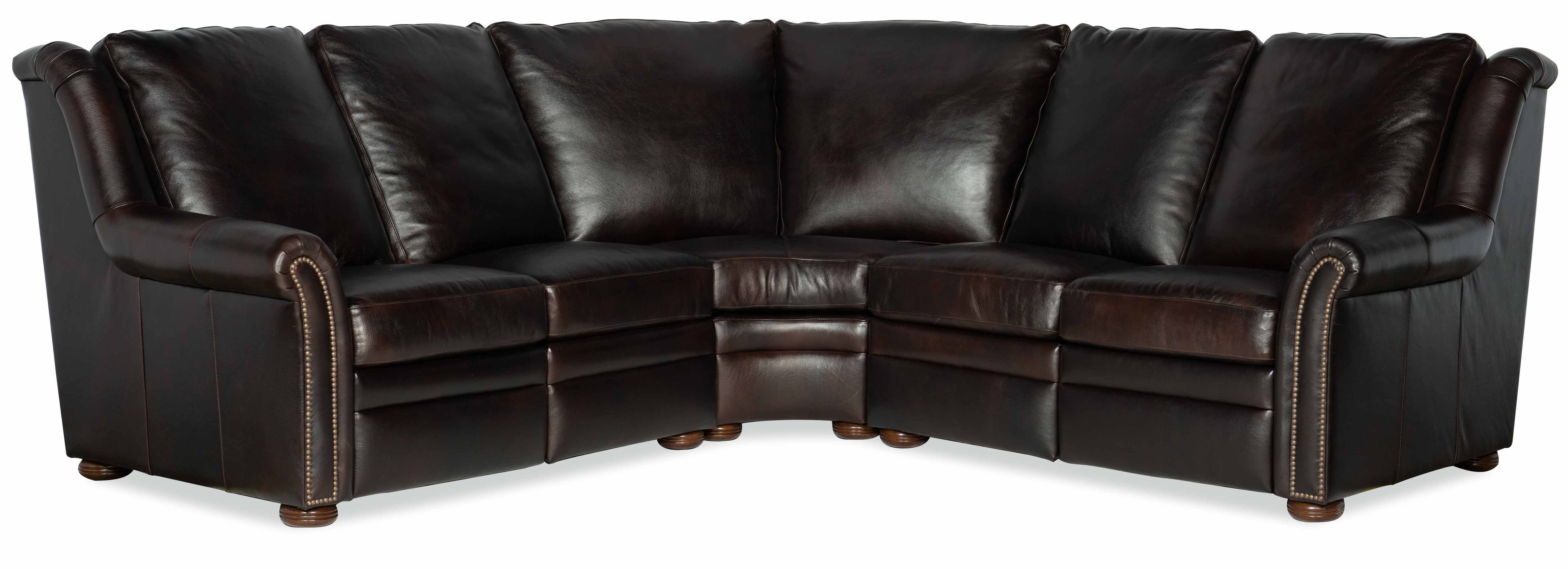 Patriot Leather Power Reclining Sectional With Articulating Headrest