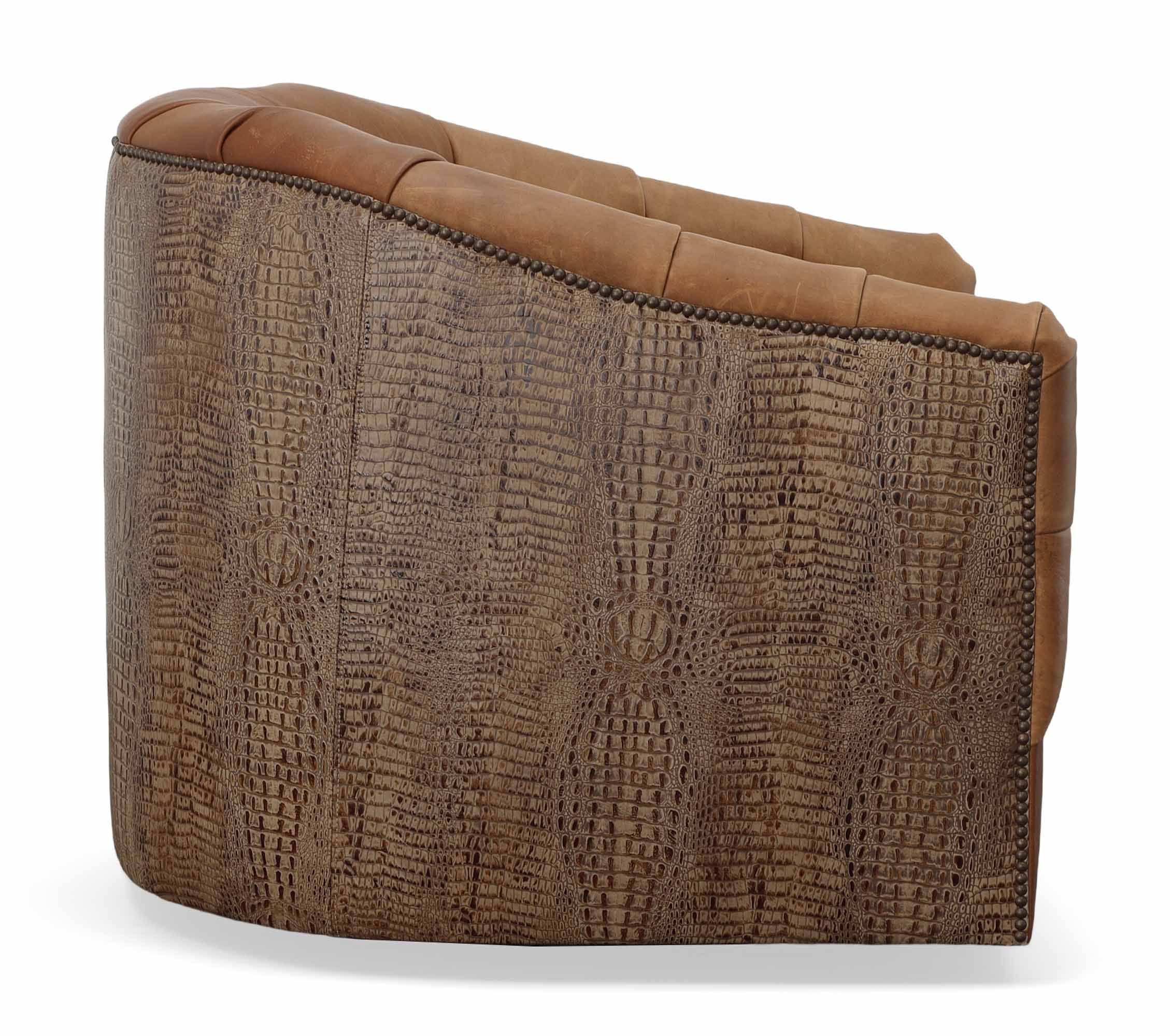 Peacock Leather Swivel Chair - Image 3
