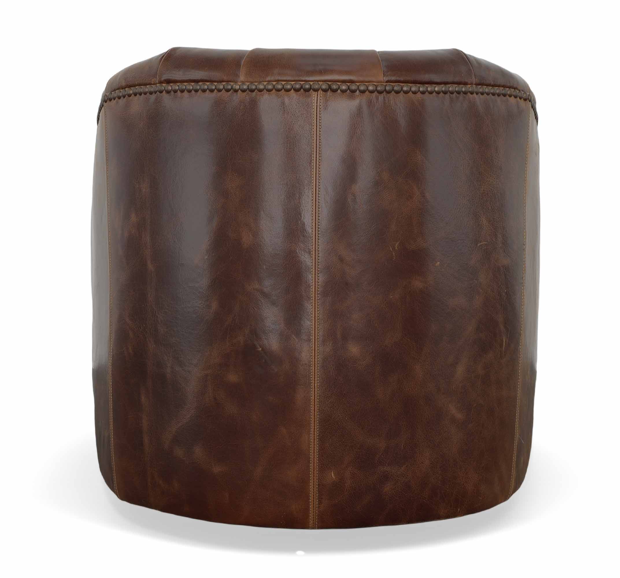 Peacock Leather Swivel Chair - Image 5