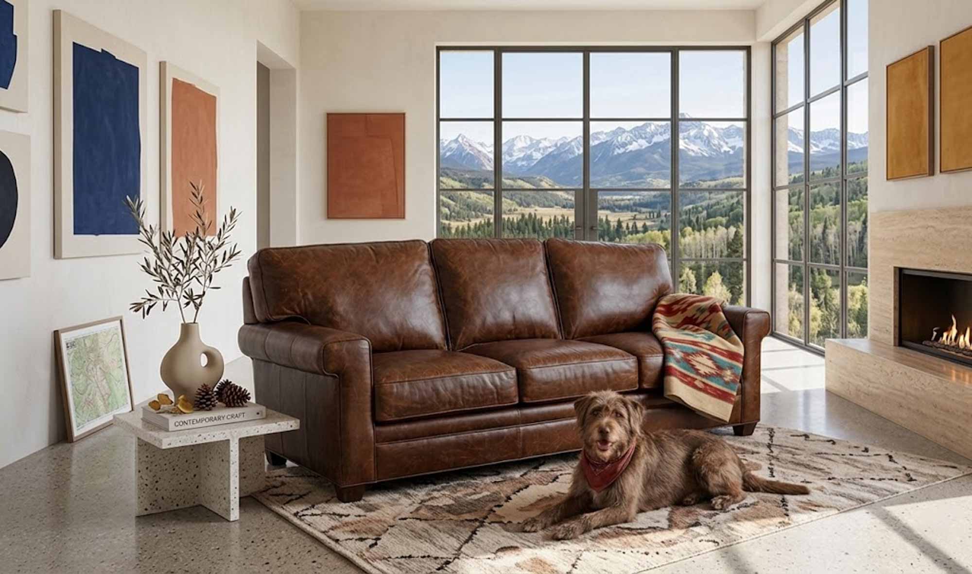 Penny Leather Loveseat - Image 2