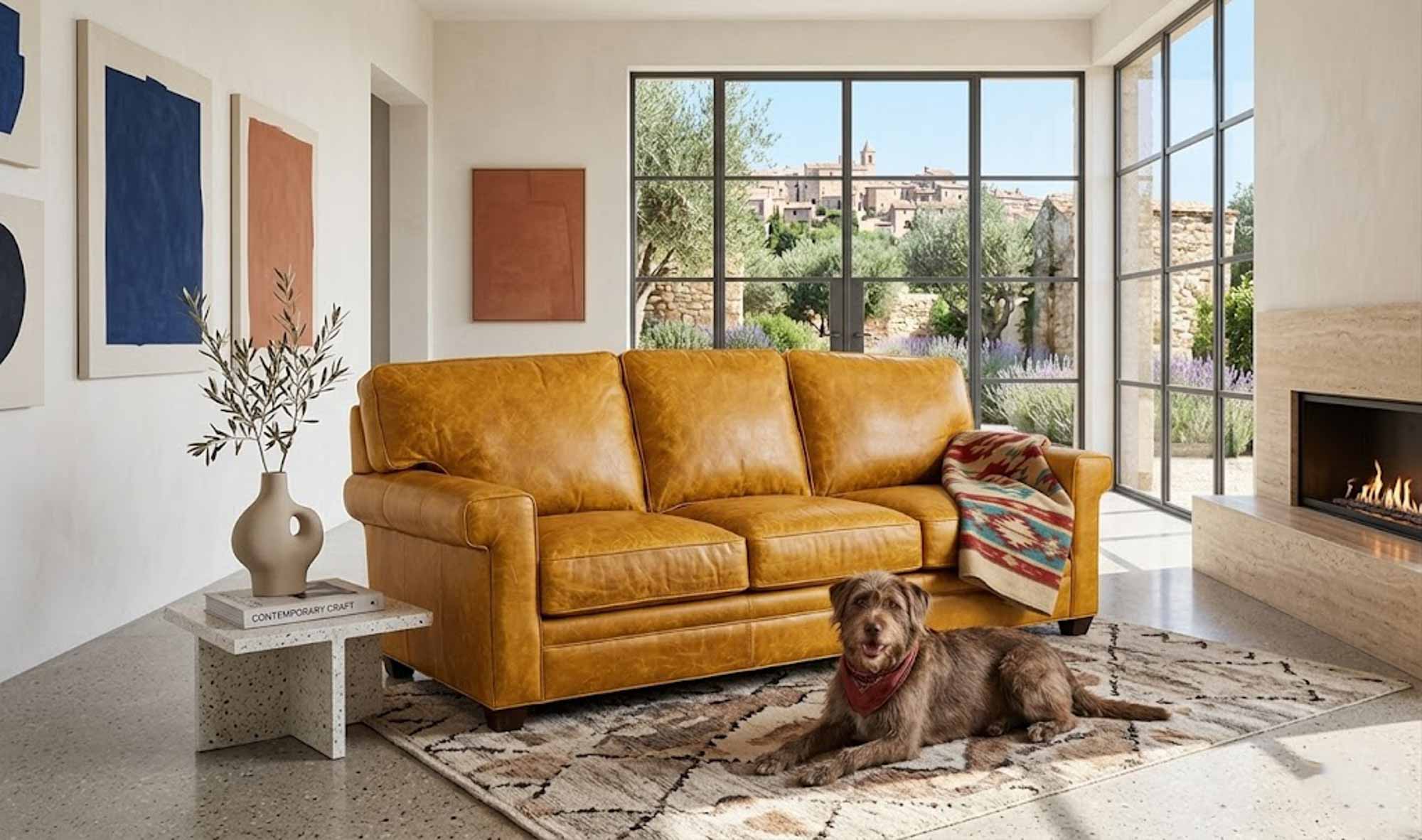 Penny Leather Loveseat - Image 3