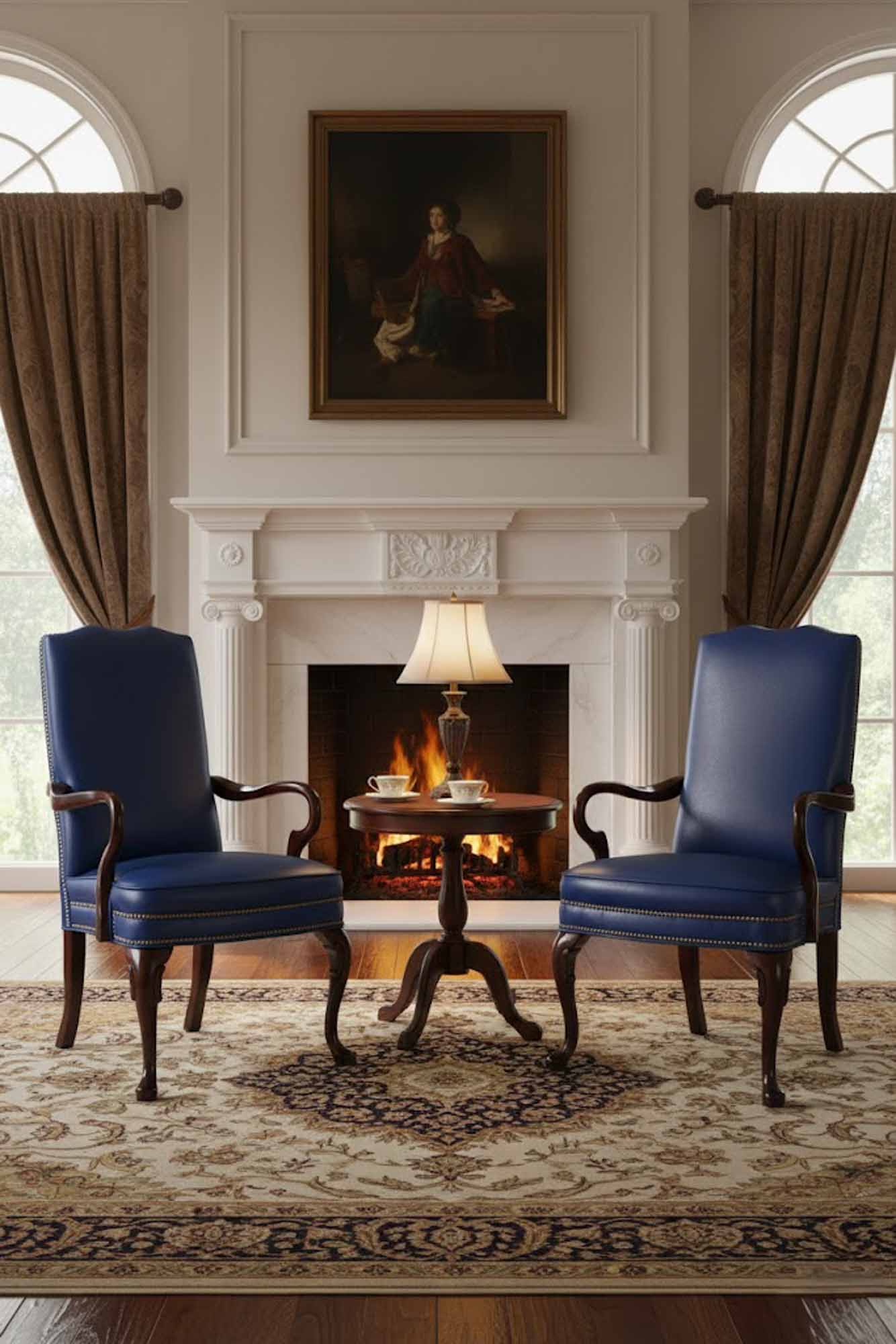 Plain Leather Gooseneck Chair - Image 3