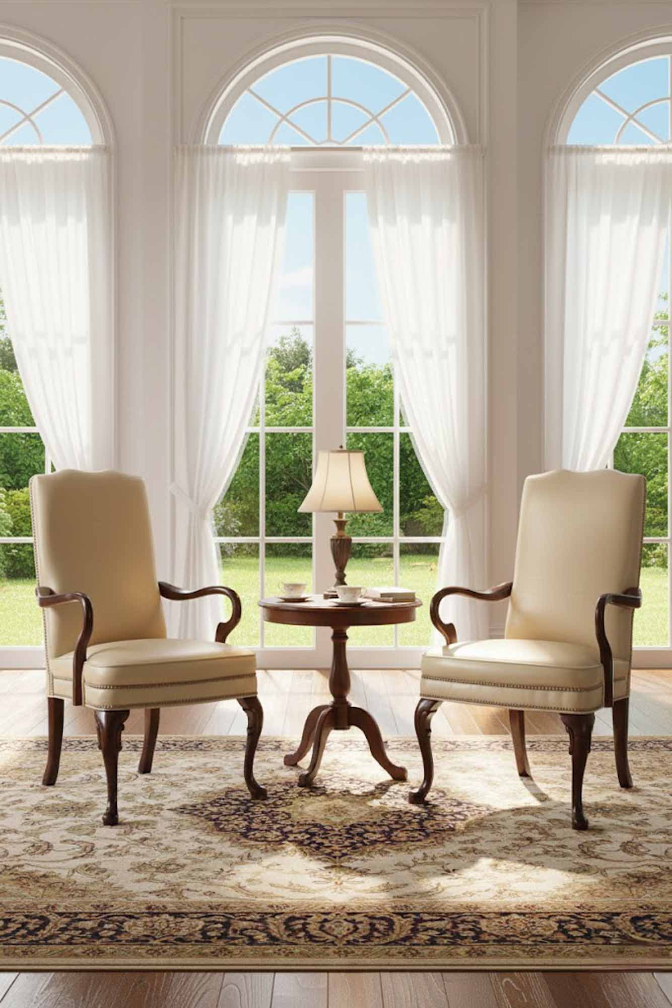Plain Leather Gooseneck Chair - Image 4