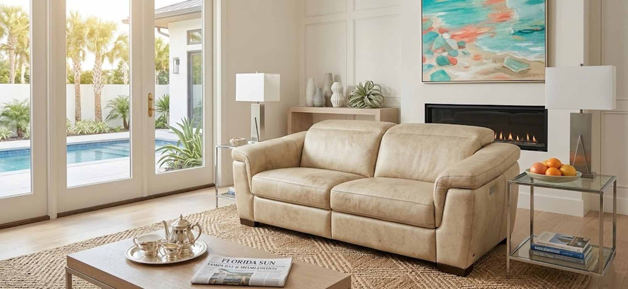 Ponza Leather Power Reclining 2 Cushion Sofa With Articulating Headrest - Image 4