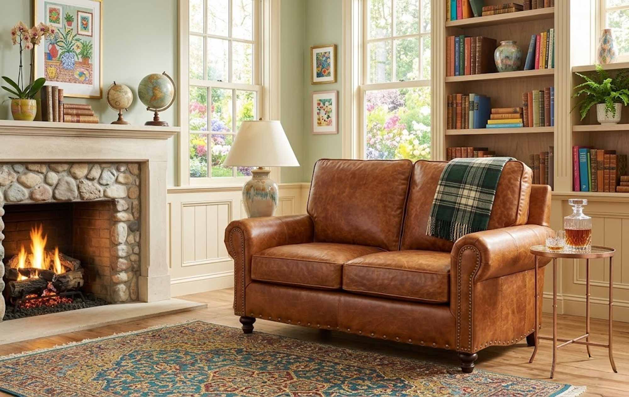 Port Leather Loveseat - Image 5