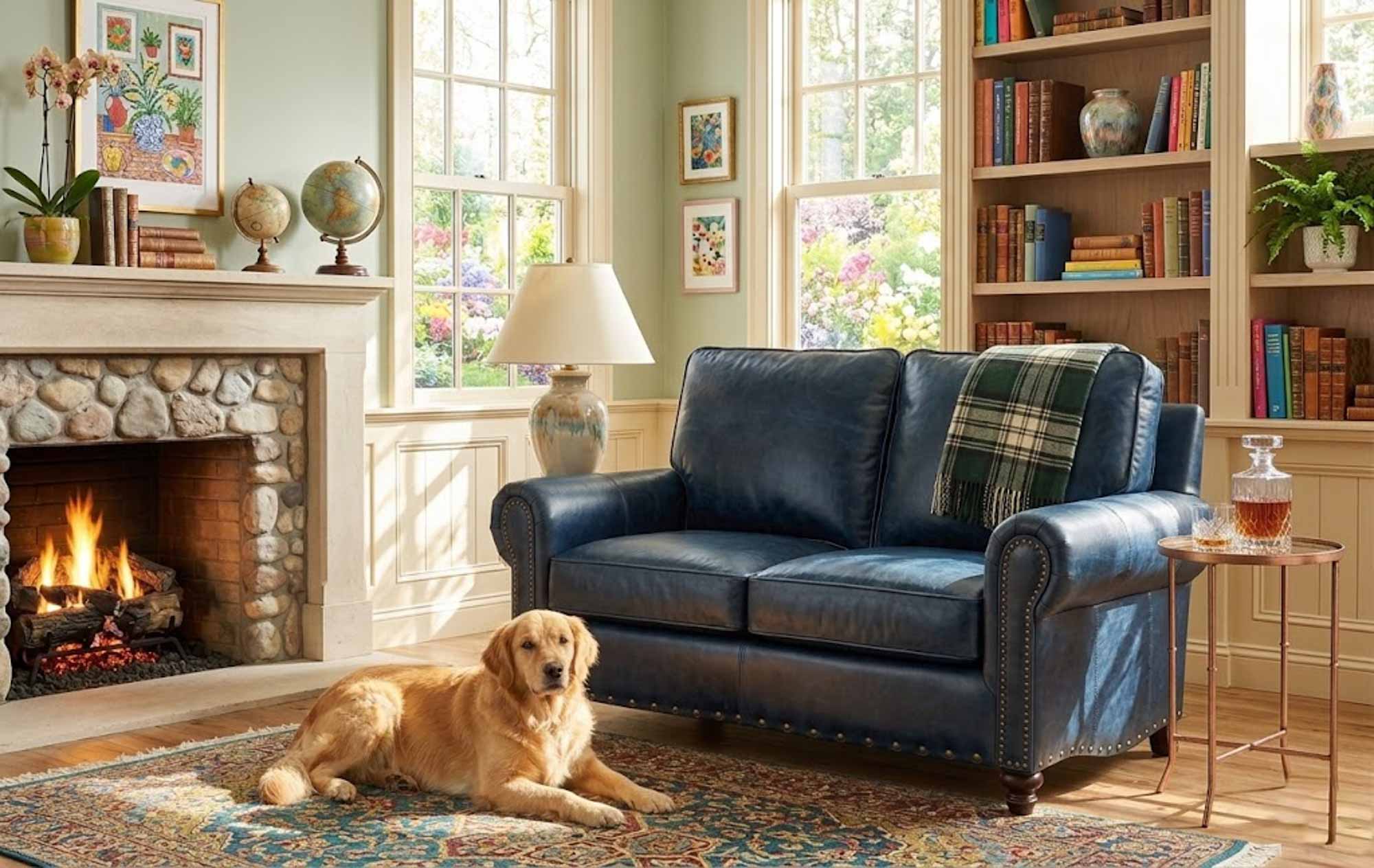 Port Leather Loveseat - Image 6