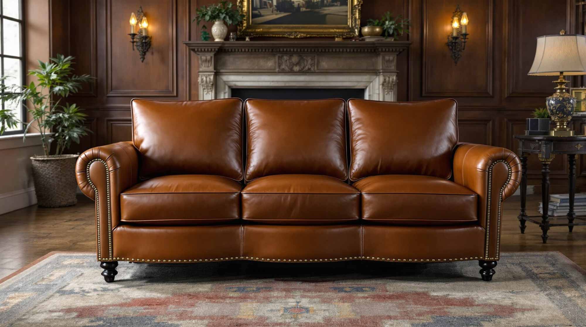 Port Leather Queen Size Sofa Sleeper - Image 6