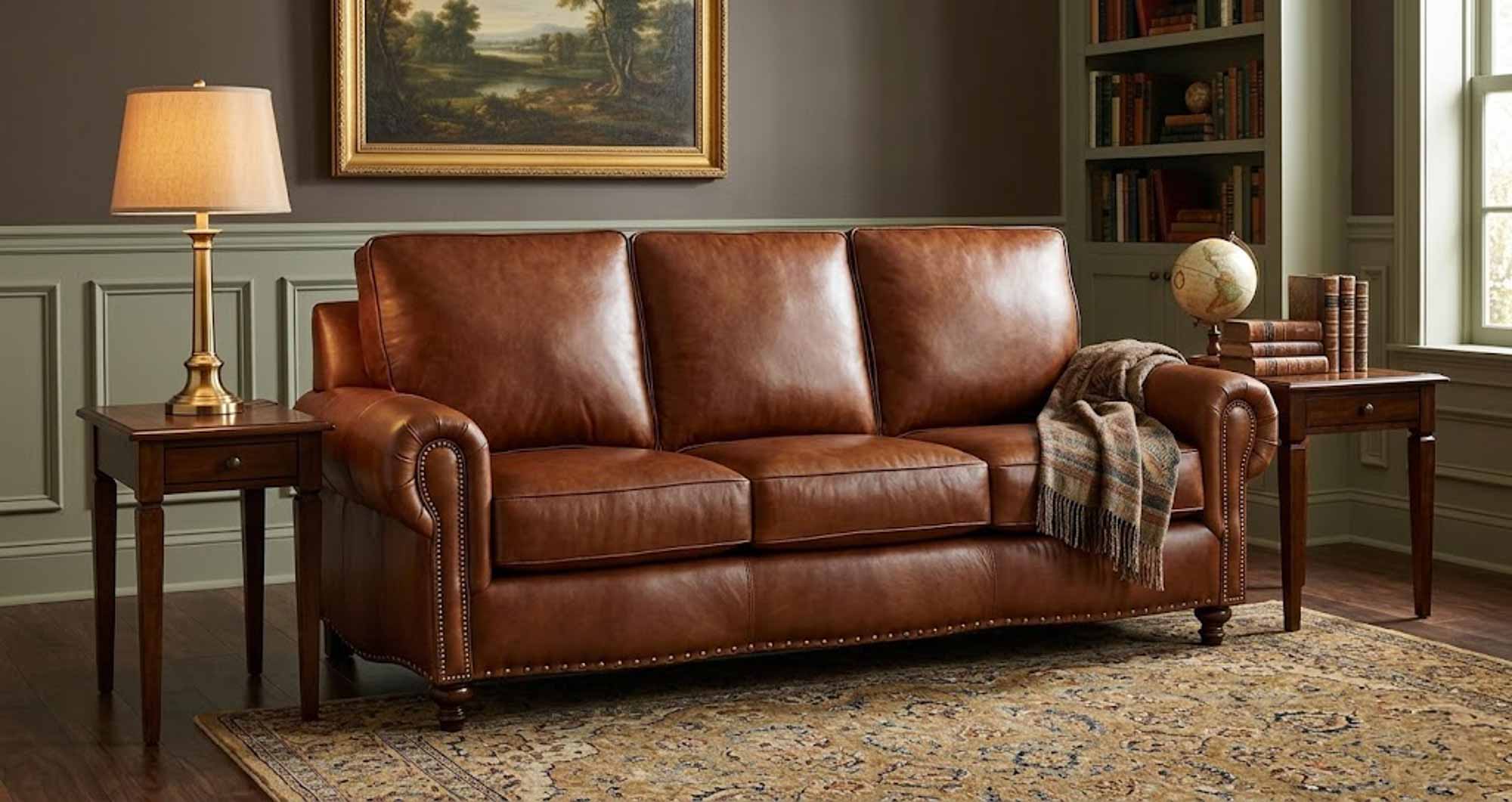 Port Leather Sofa - Image 7