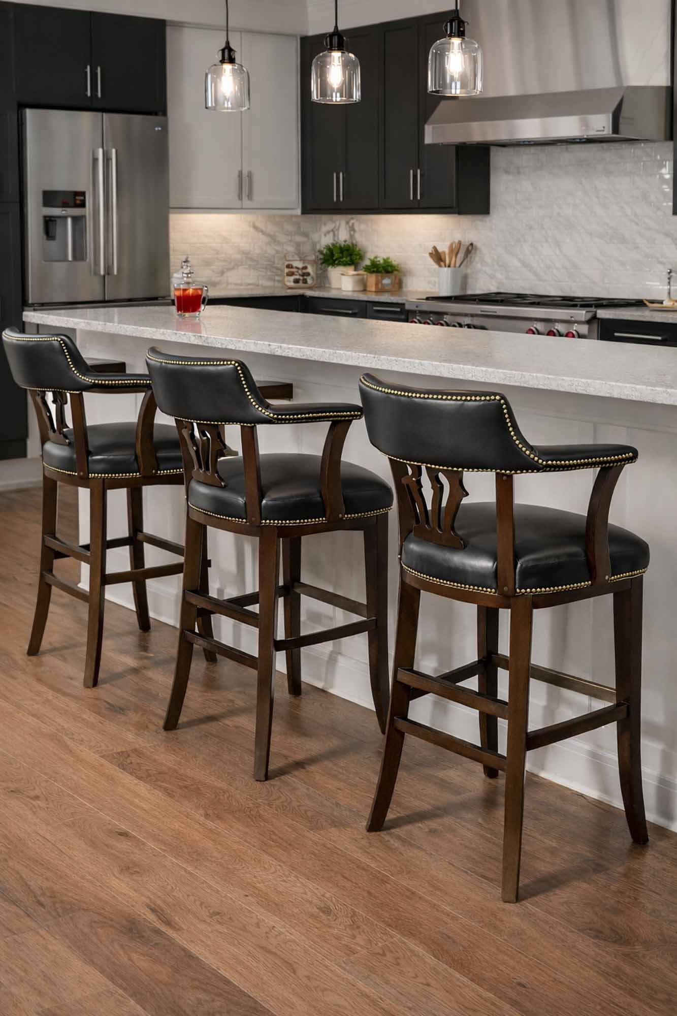 Powell Leather Bar Stool - Image 8