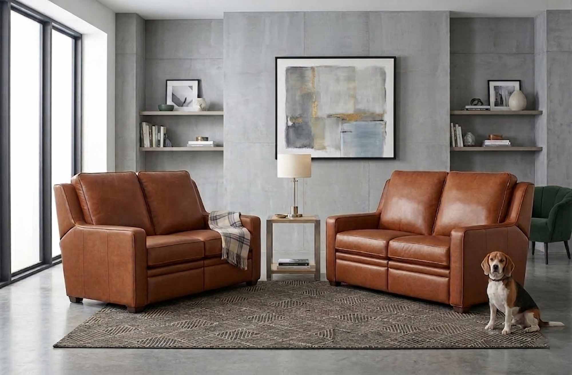 Raymond Leather Loveseat - Image 7