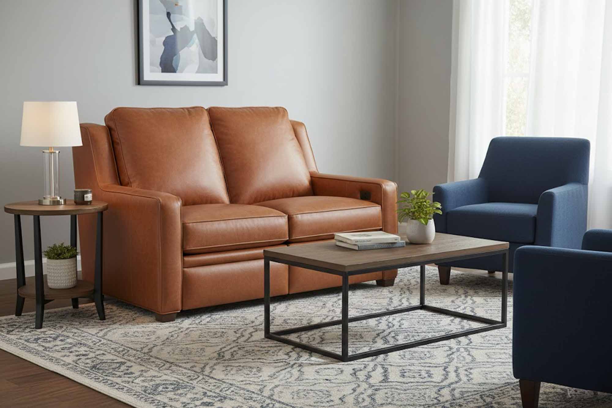 Raymond Leather Power Reclining Loveseat With Articulating Headrest - Image 7