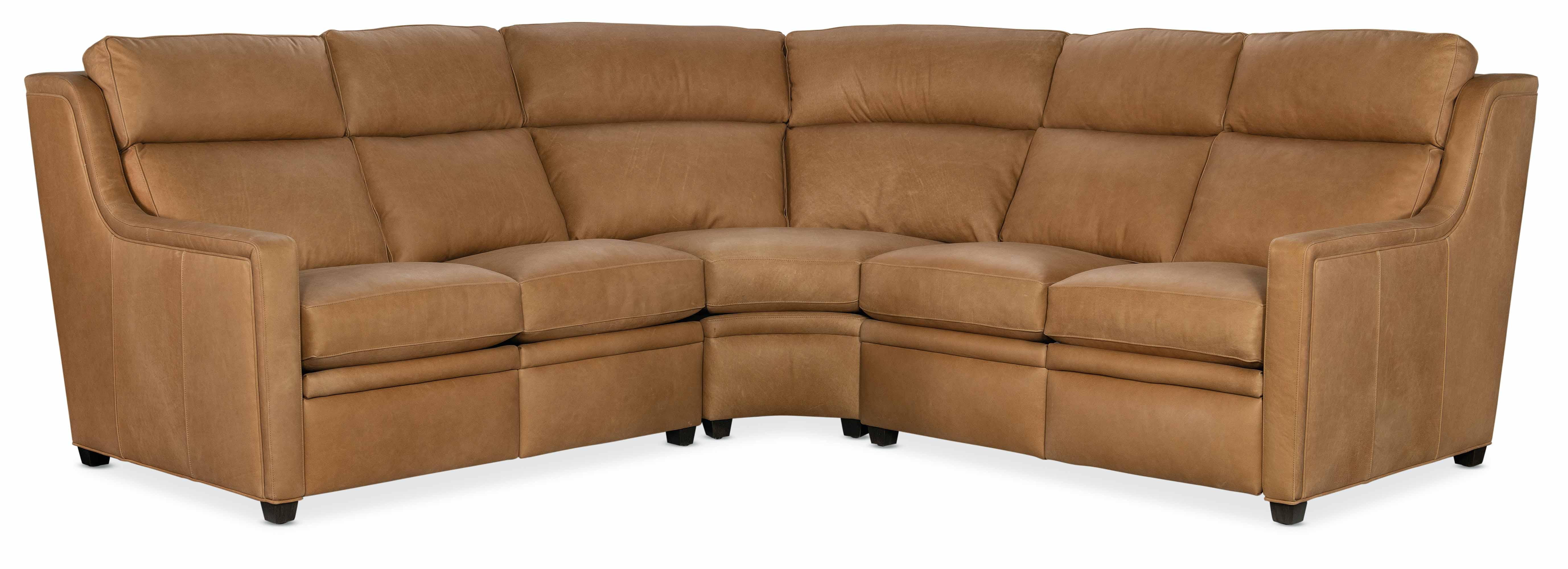Renner Leather Power Reclining Sectional With Articulating Headrest