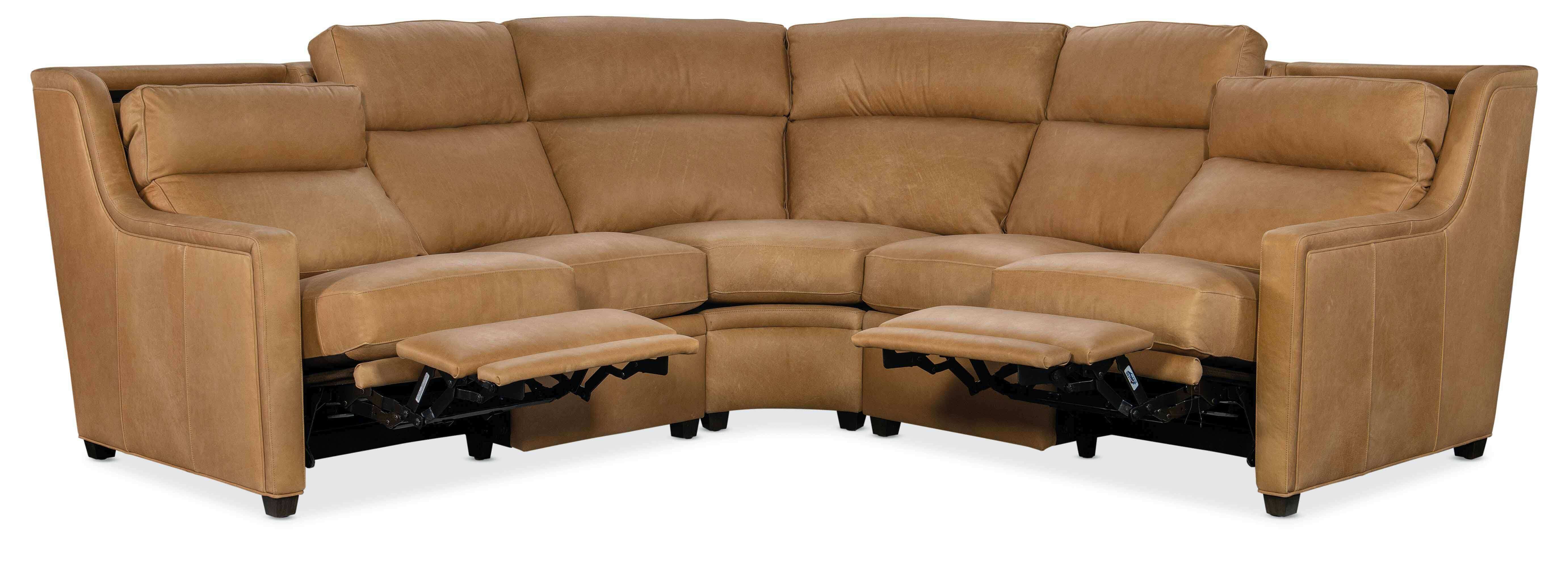 Renner Leather Power Reclining Sectional With Articulating Headrest - Image 5