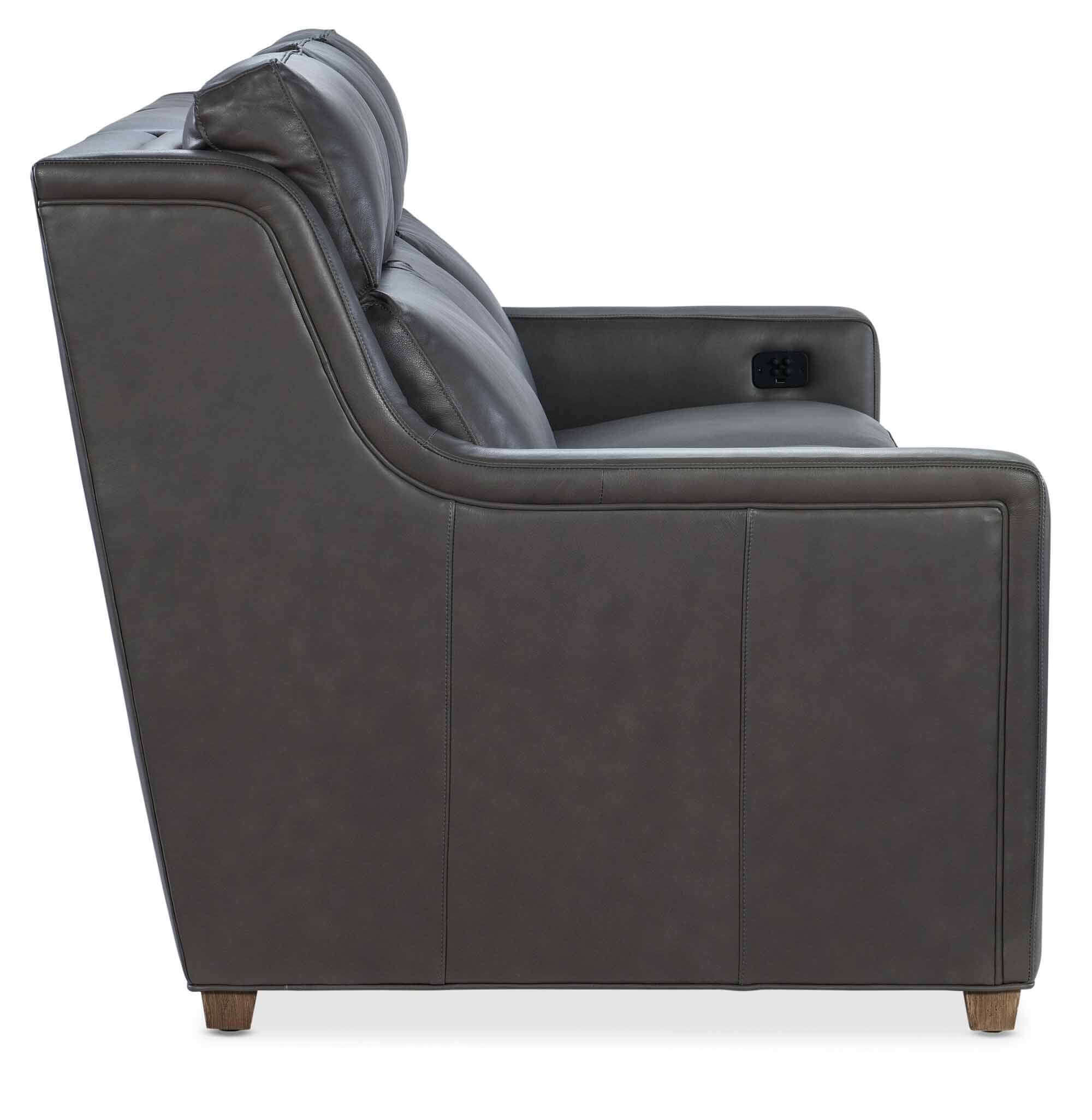 Renner Leather Power Reclining Sofa With Articulating Headrest - Image 4