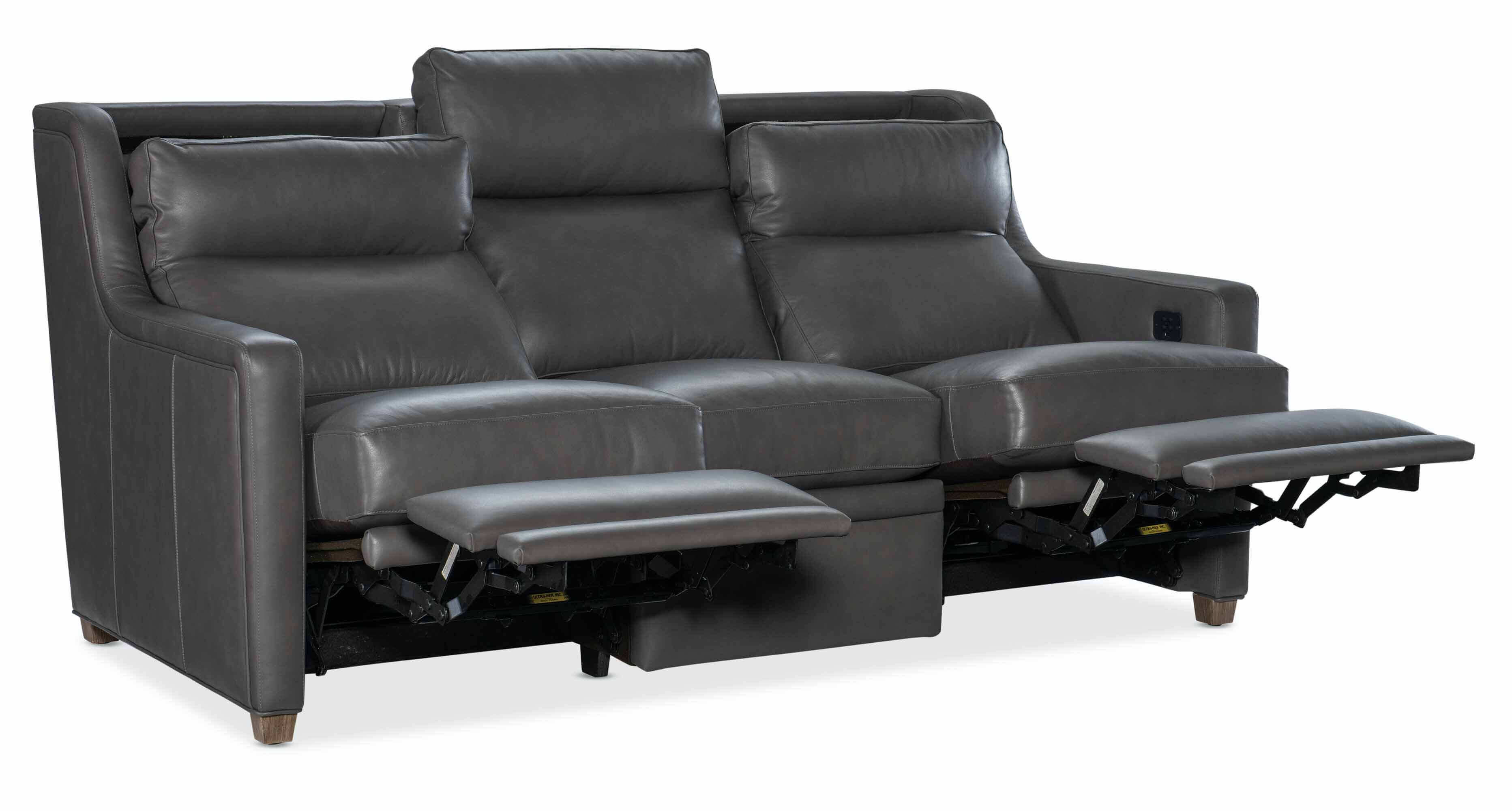 Renner Leather Power Reclining Sofa With Articulating Headrest - Image 6