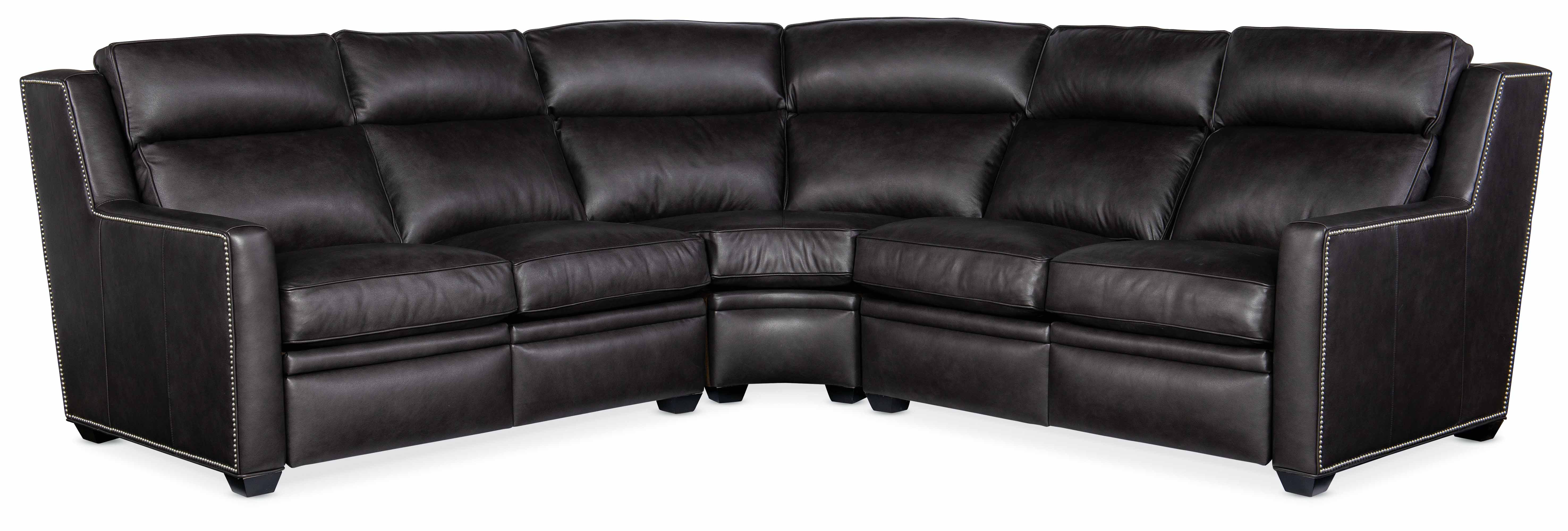 Revelin Leather Power Reclining Sectional With Articulating Headrest