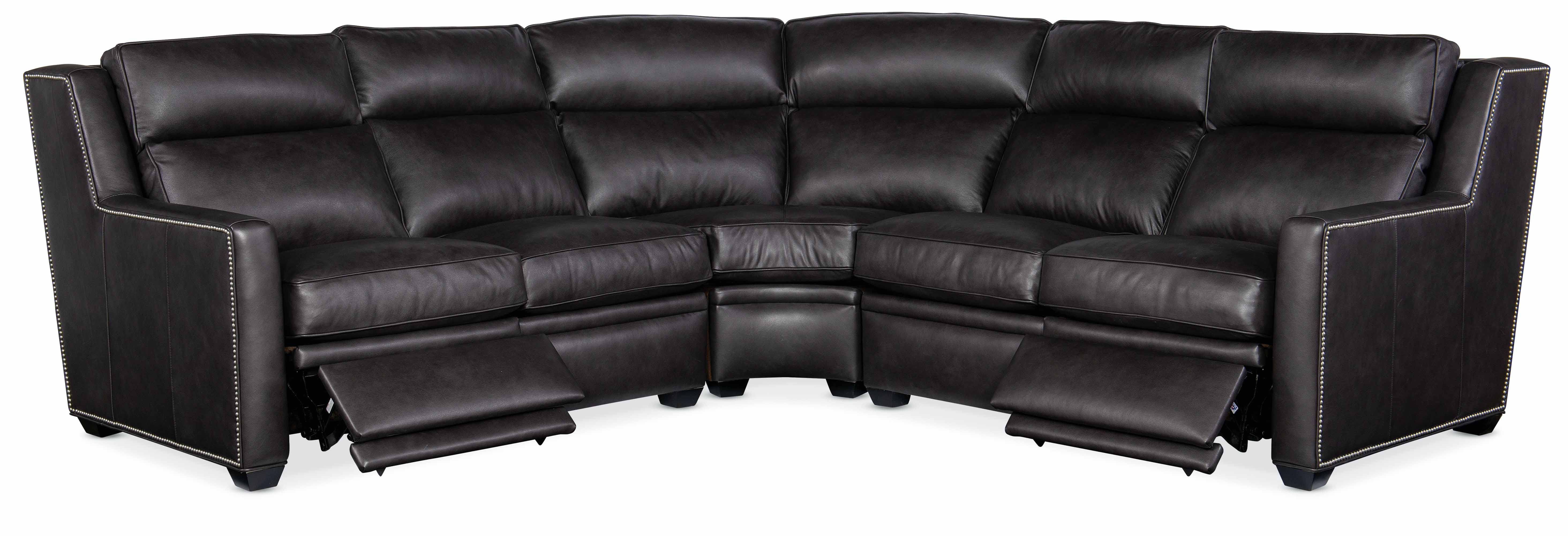 Revelin Leather Power Reclining Sectional With Articulating Headrest - Image 4
