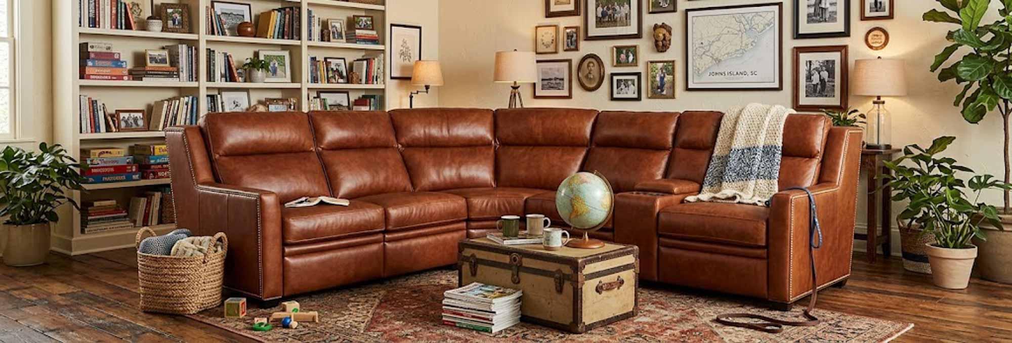 Revelin Leather Power Reclining Sectional With Articulating Headrest - Image 6