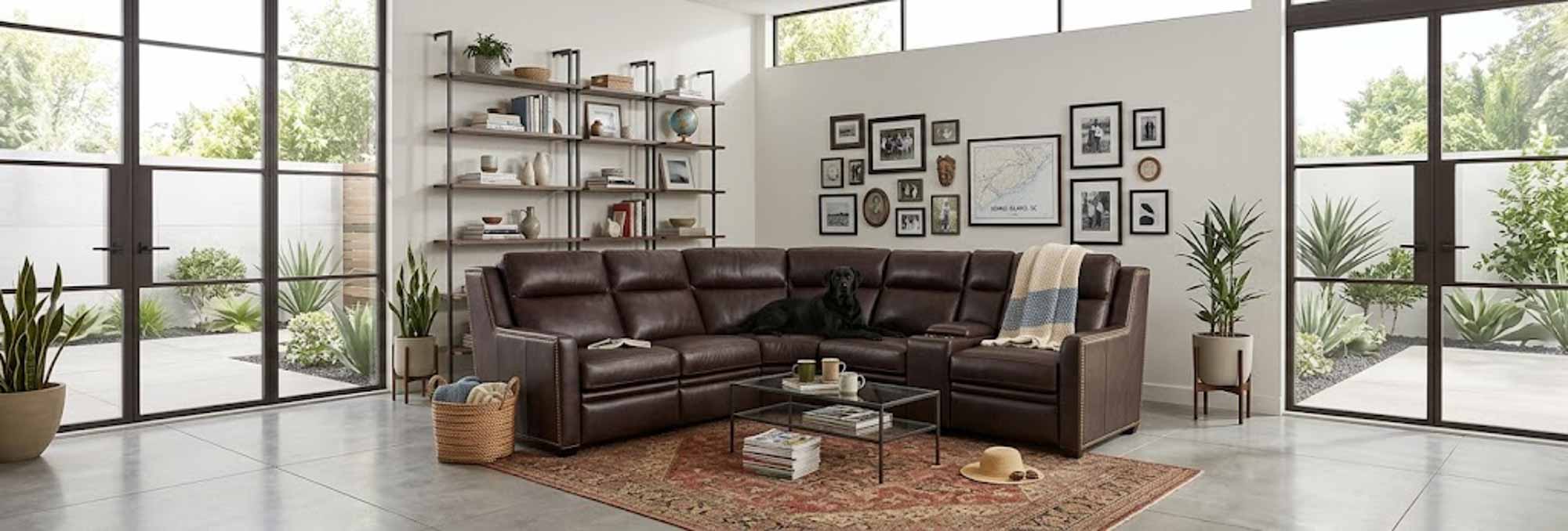 Revelin Leather Power Reclining Sectional With Articulating Headrest - Image 8