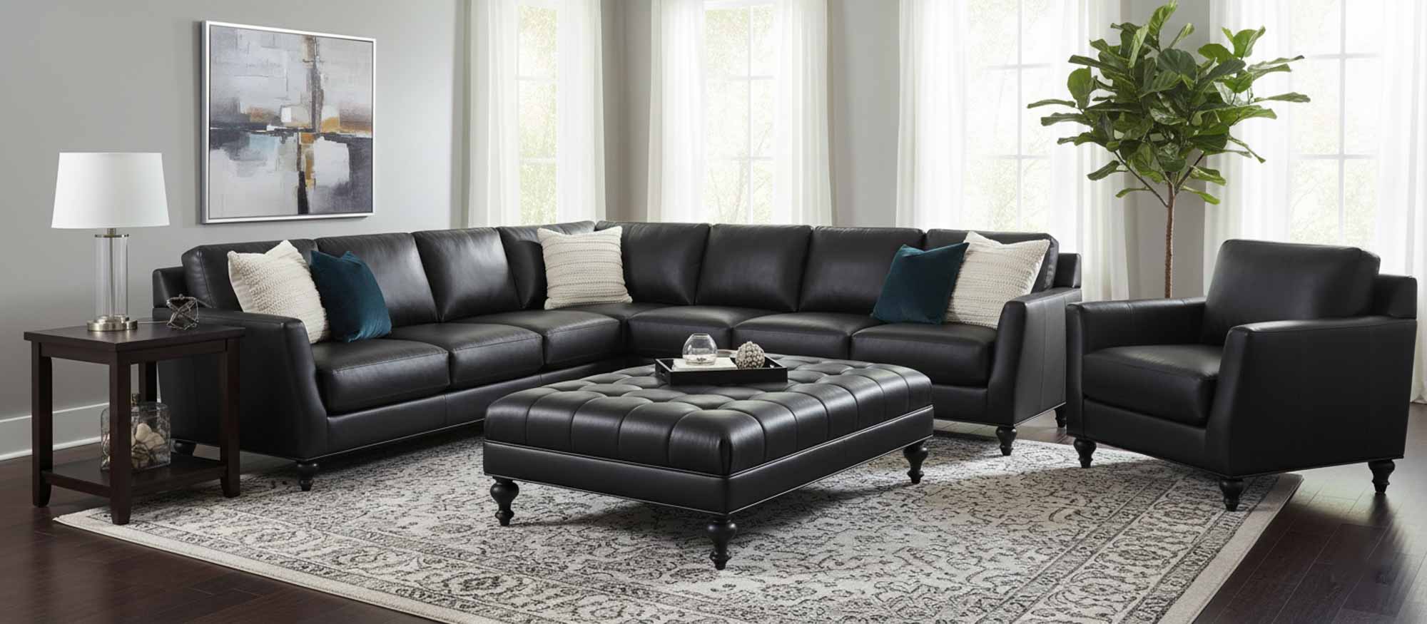 Rex Leather Cocktail Ottoman - Image 5