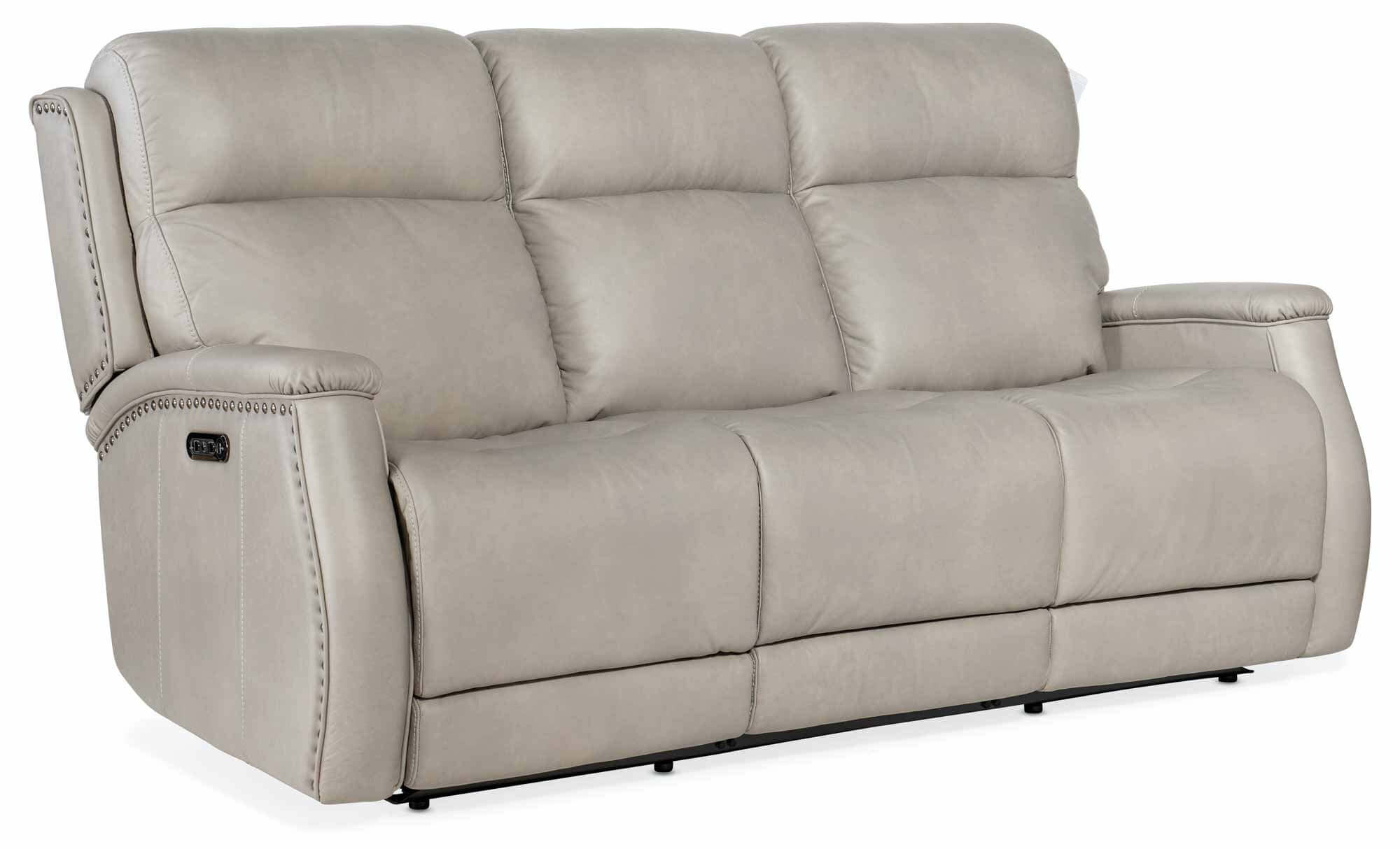 Rhea Leather Zero Gravity Power Reclining Sofa With Articulating Headrest In Grey