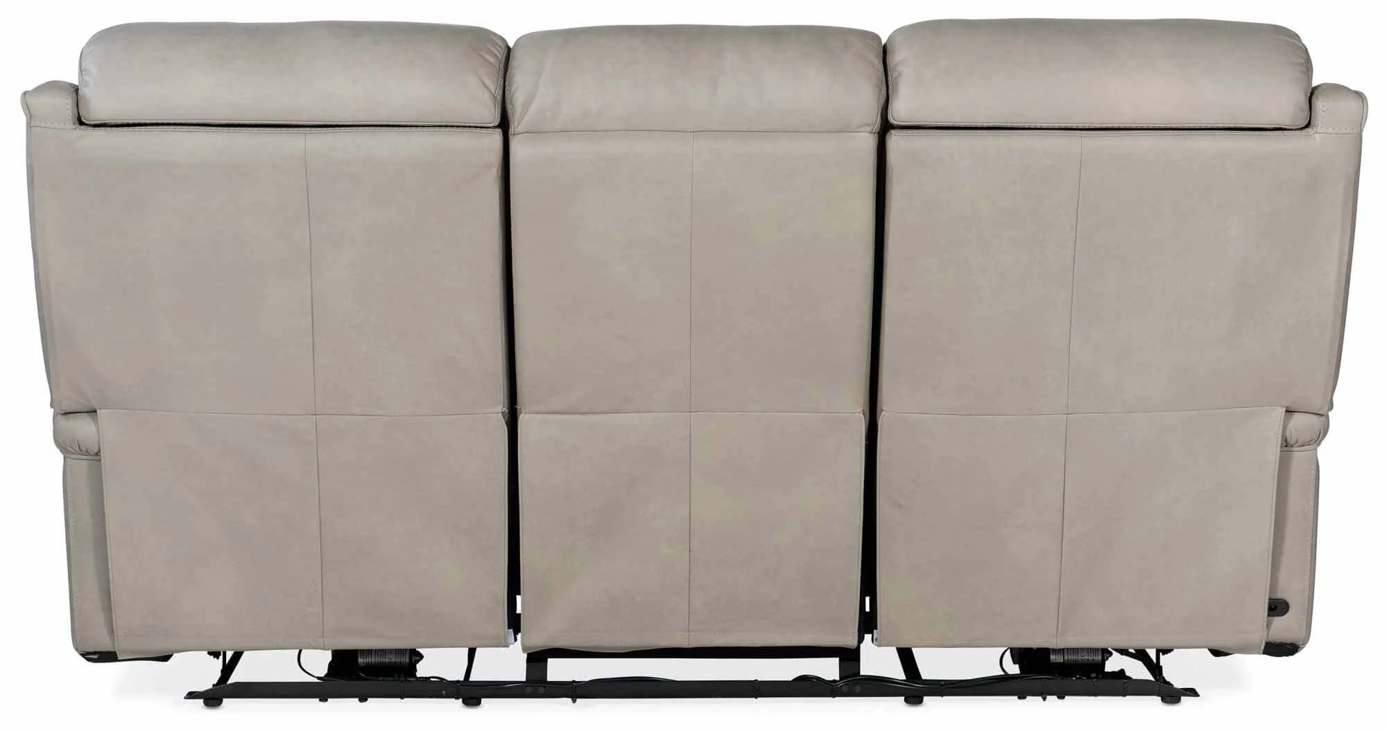 Rhea Leather Zero Gravity Power Reclining Sofa With Articulating Headrest In Grey - Image 3