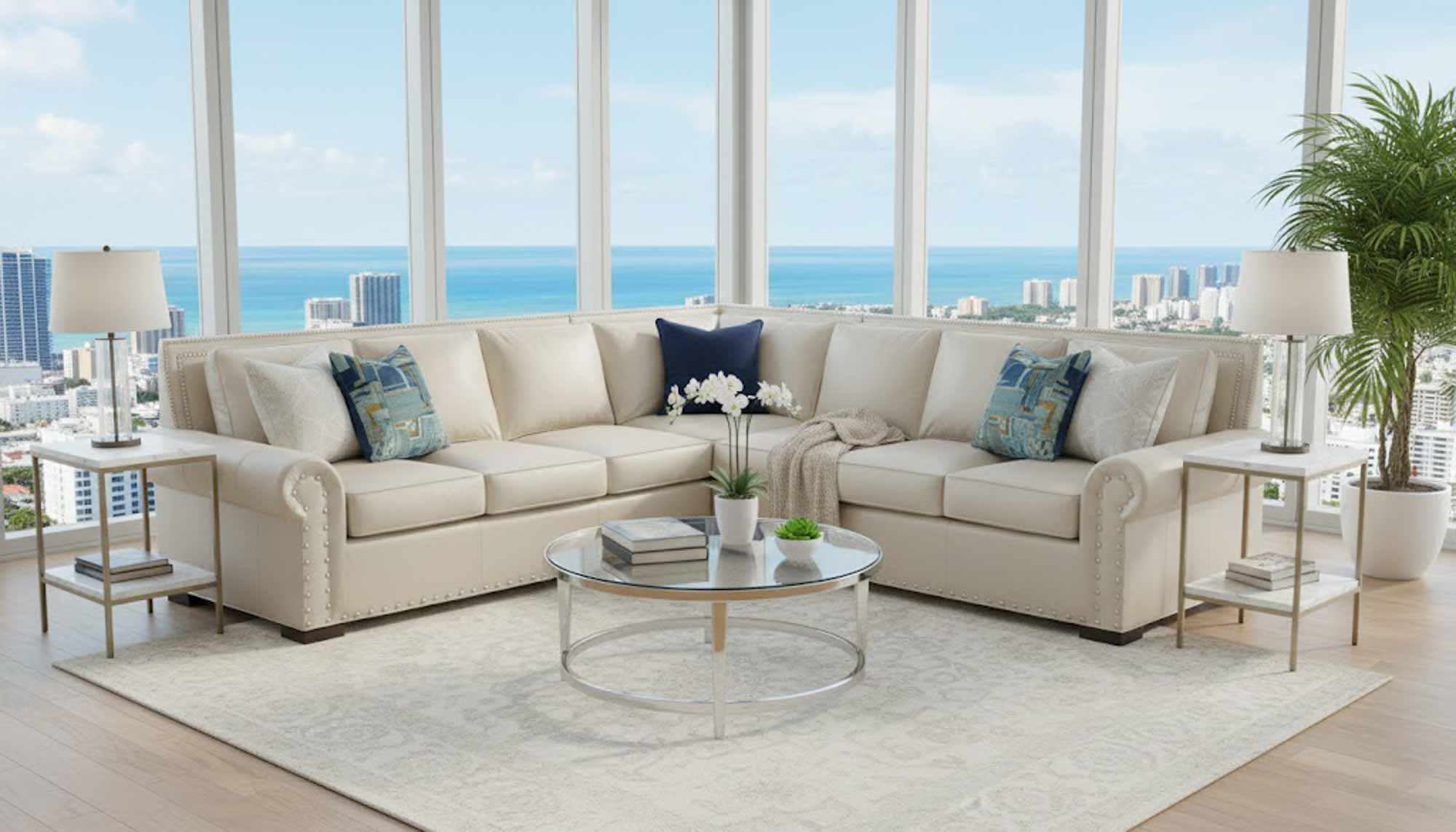 Rianne Leather Sectional - Image 3