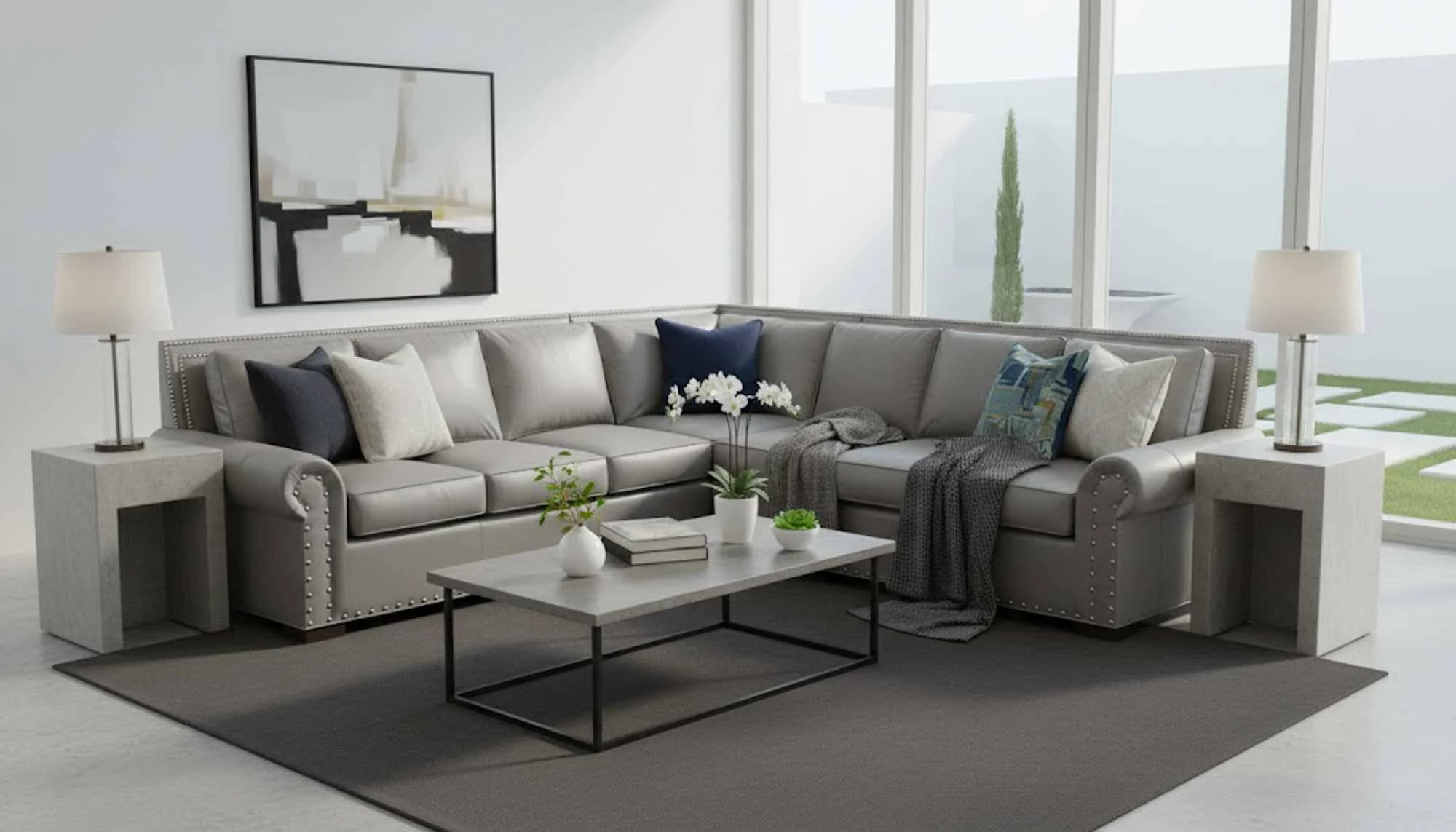 Rianne Leather Sectional - Image 4