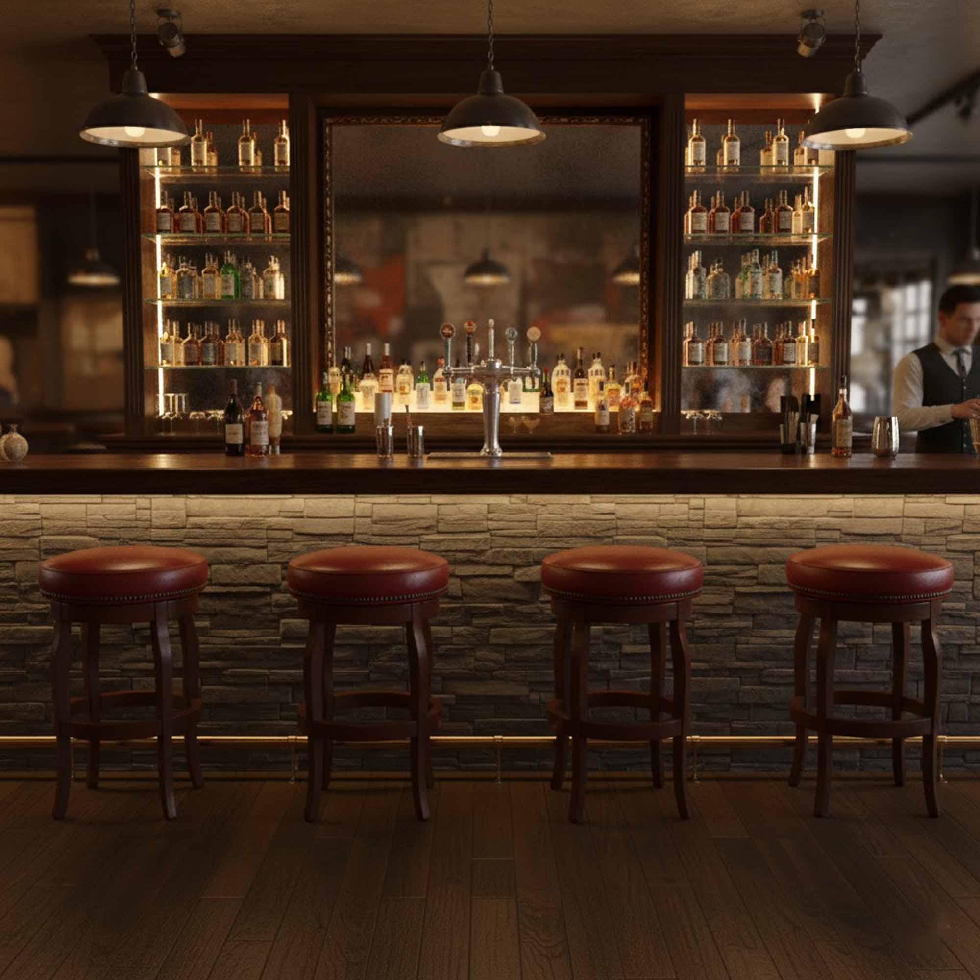 Rio Grande Swivel Leather Bar Stool - Image 4