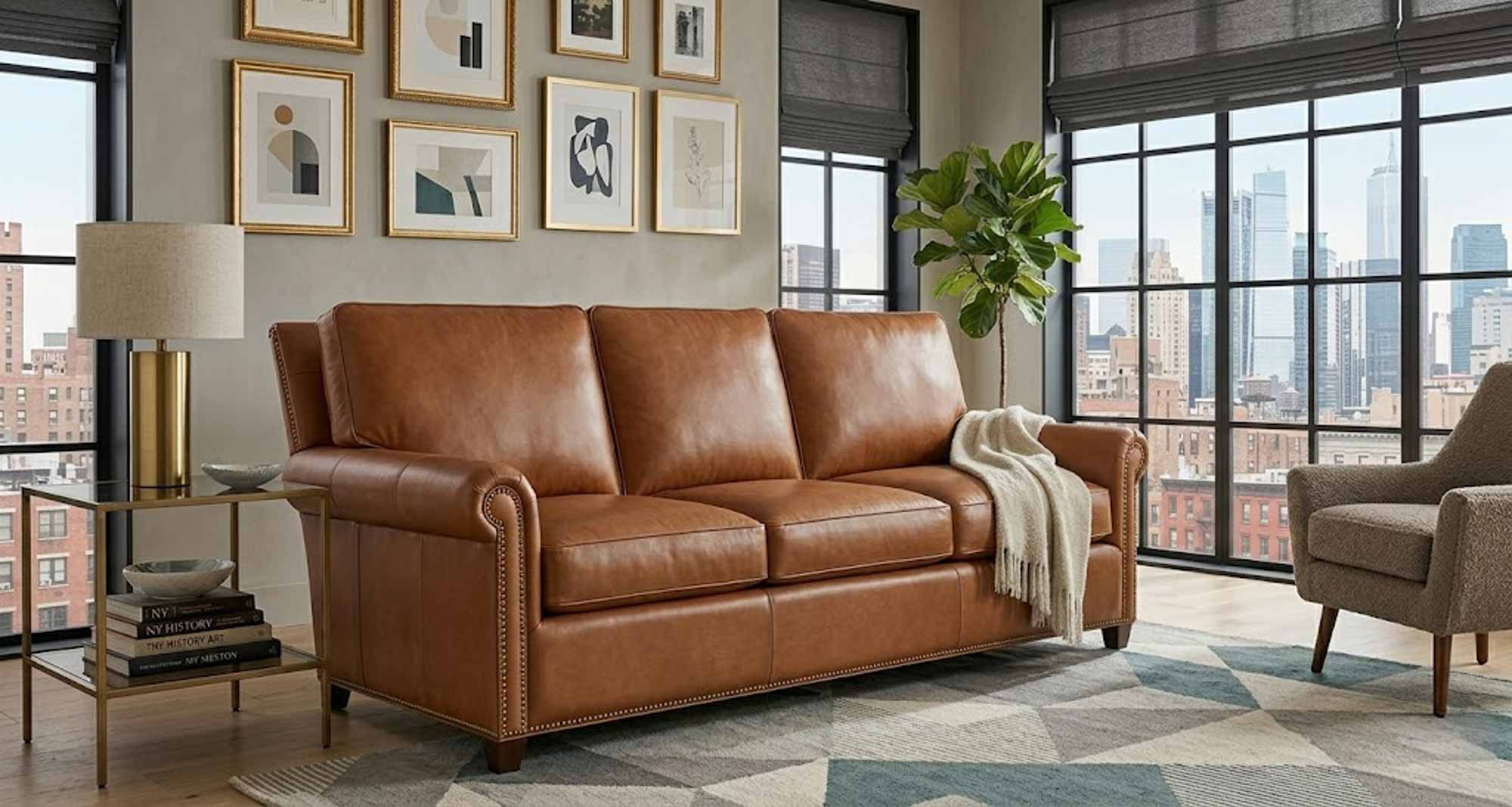 Rita Leather Sofa - Image 3