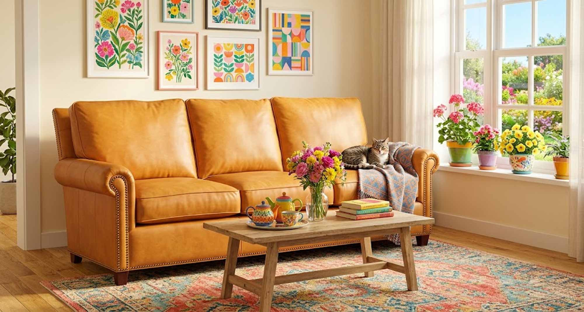 Rita Leather Sofa - Image 4