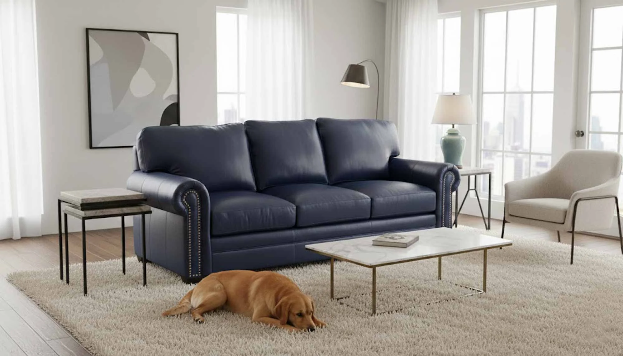 Ritz Leather Sofa - Image 7