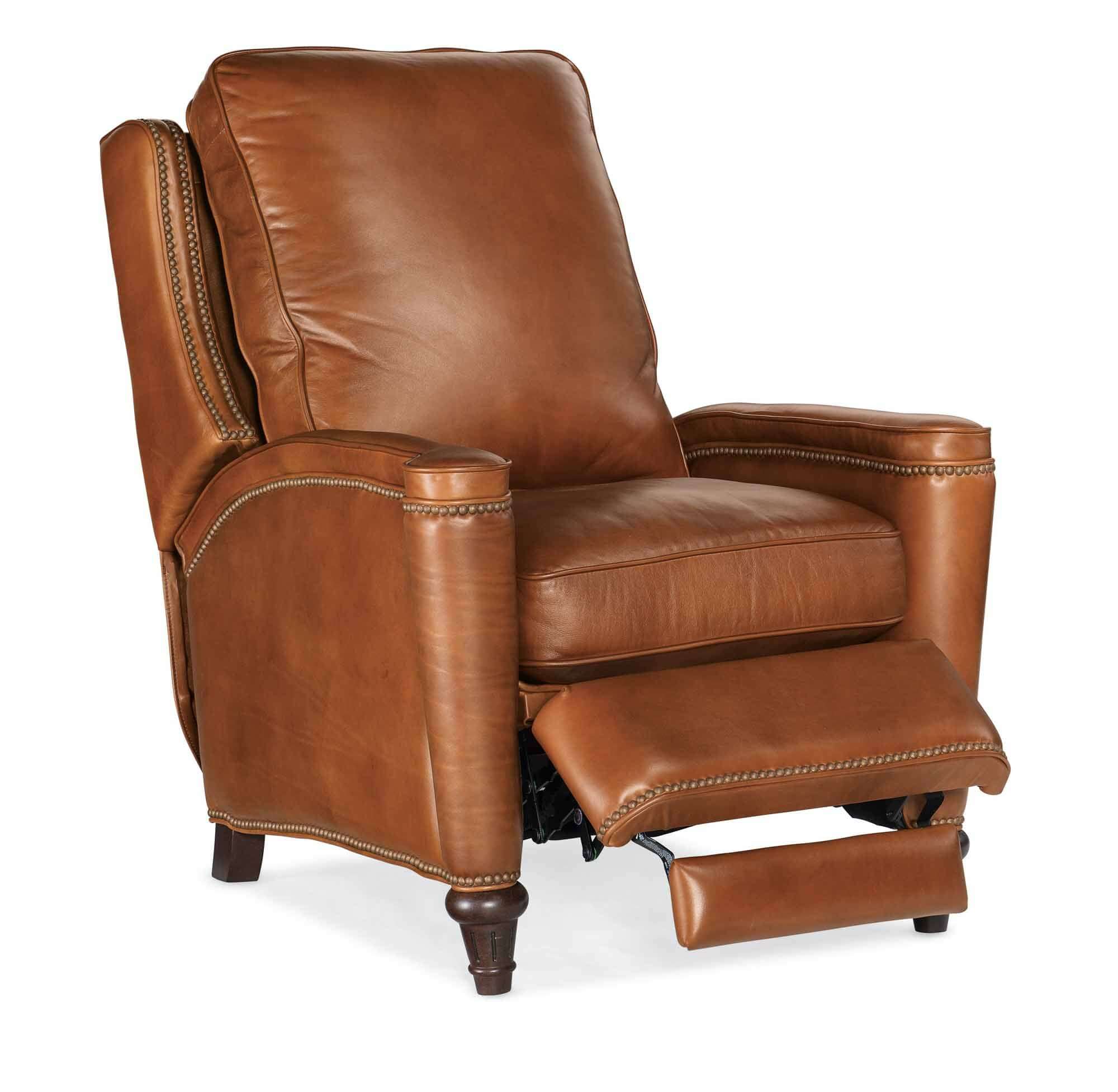 Rylea Leather Recliner In Medium Brown - Image 4