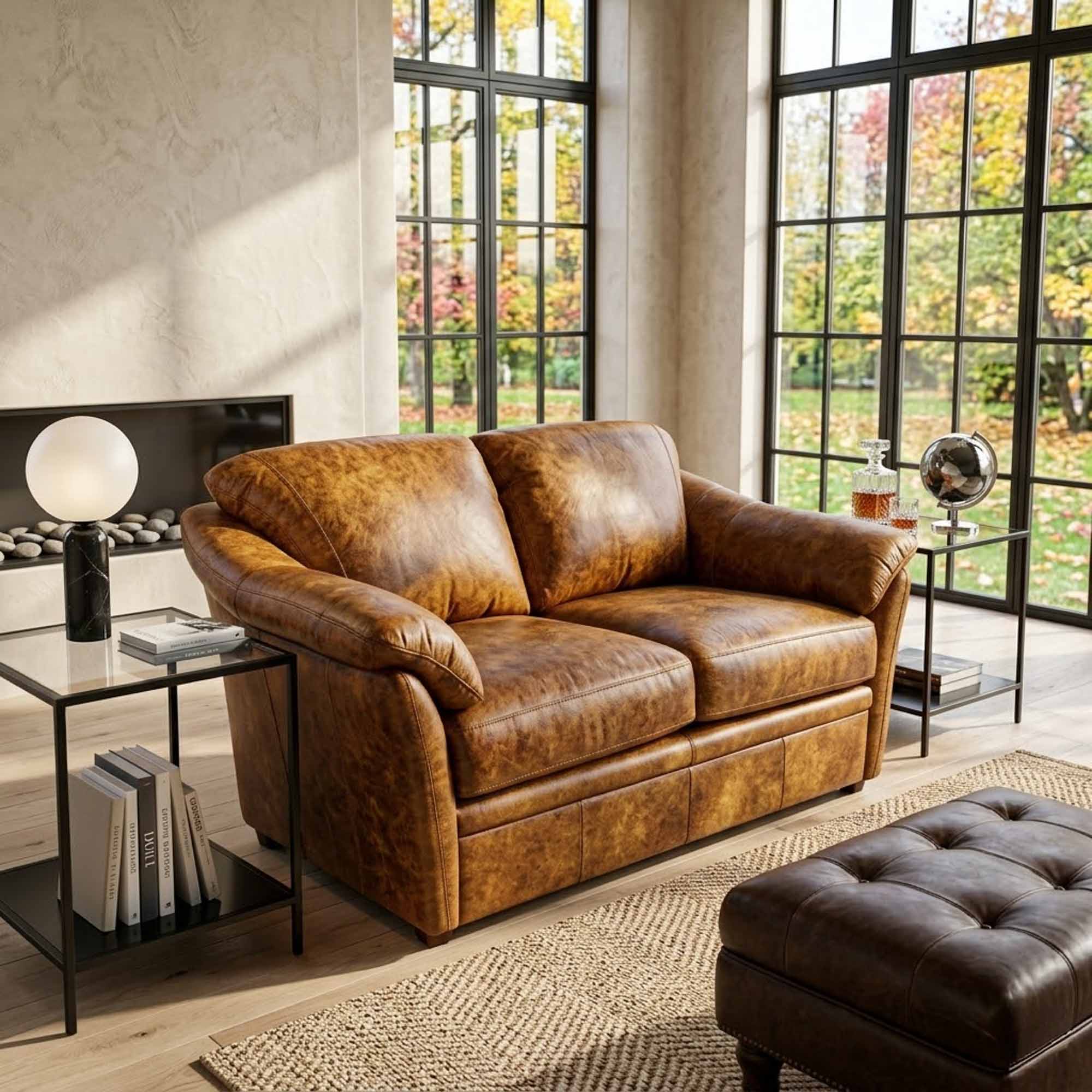 Salerno Leather Loveseat - Image 3