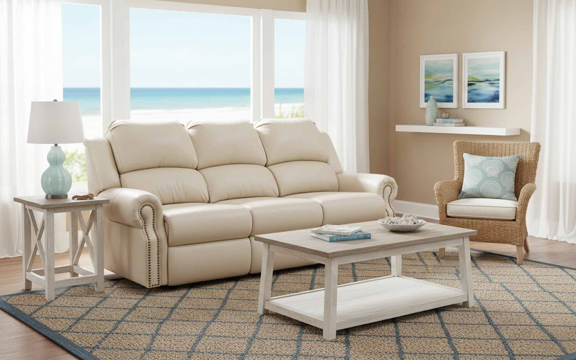 San Clemente Leather Reclining Sofa - Image 4
