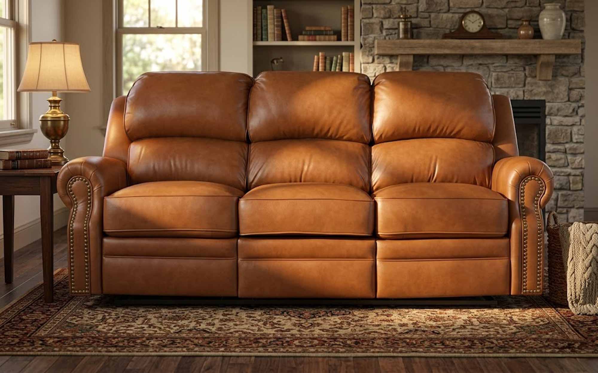 San Juan Leather Reclining Sofa - Image 10