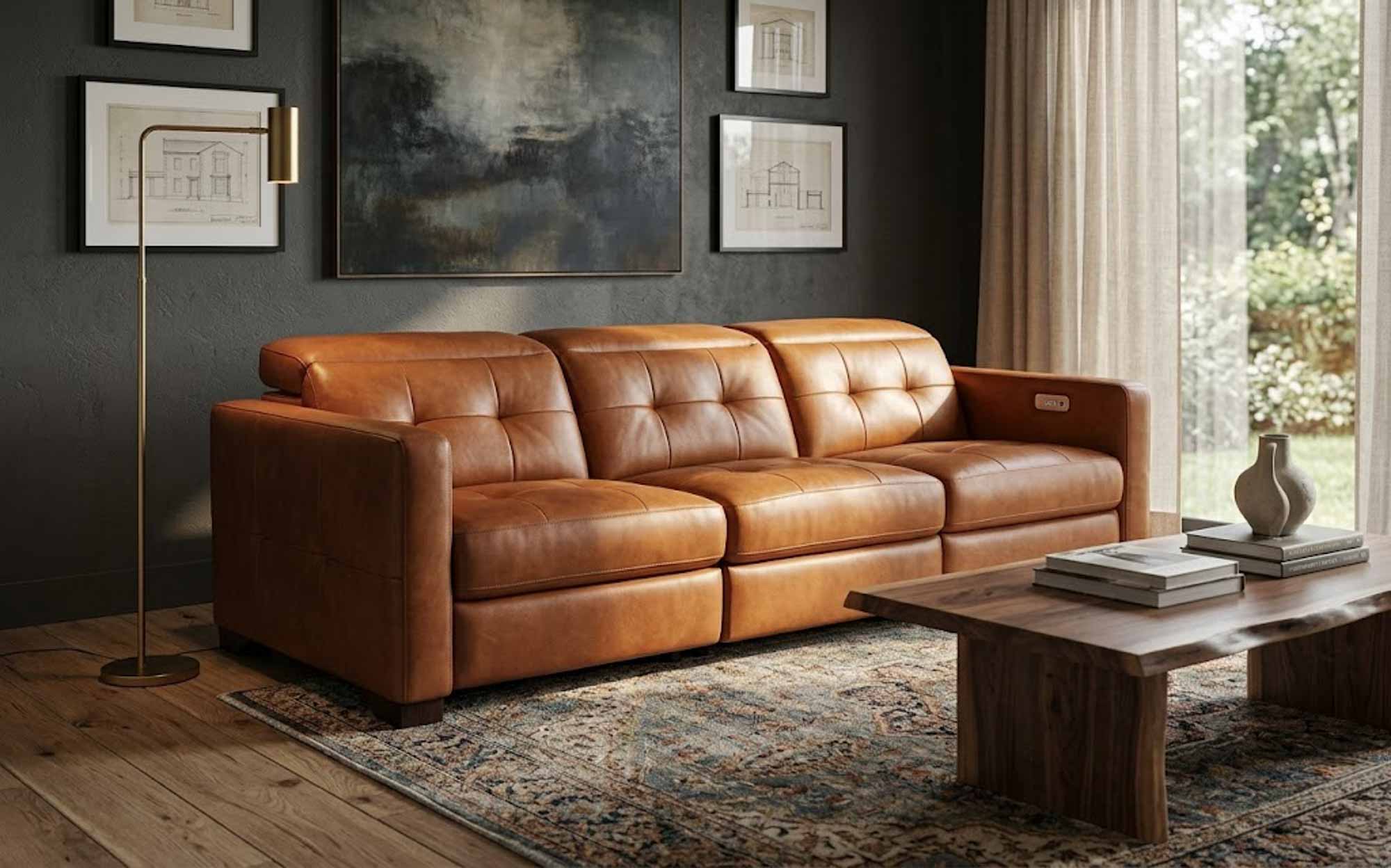 Sardinia Leather Power Reclining Sofa with Articulating Headrest - Image 7