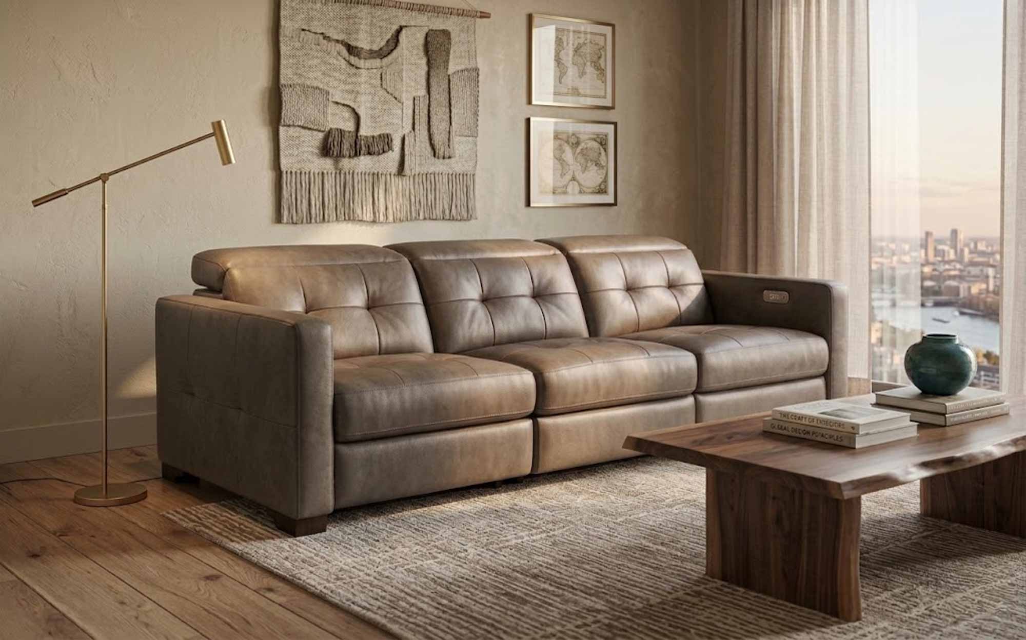 Sardinia Leather Power Reclining Sofa with Articulating Headrest - Image 8