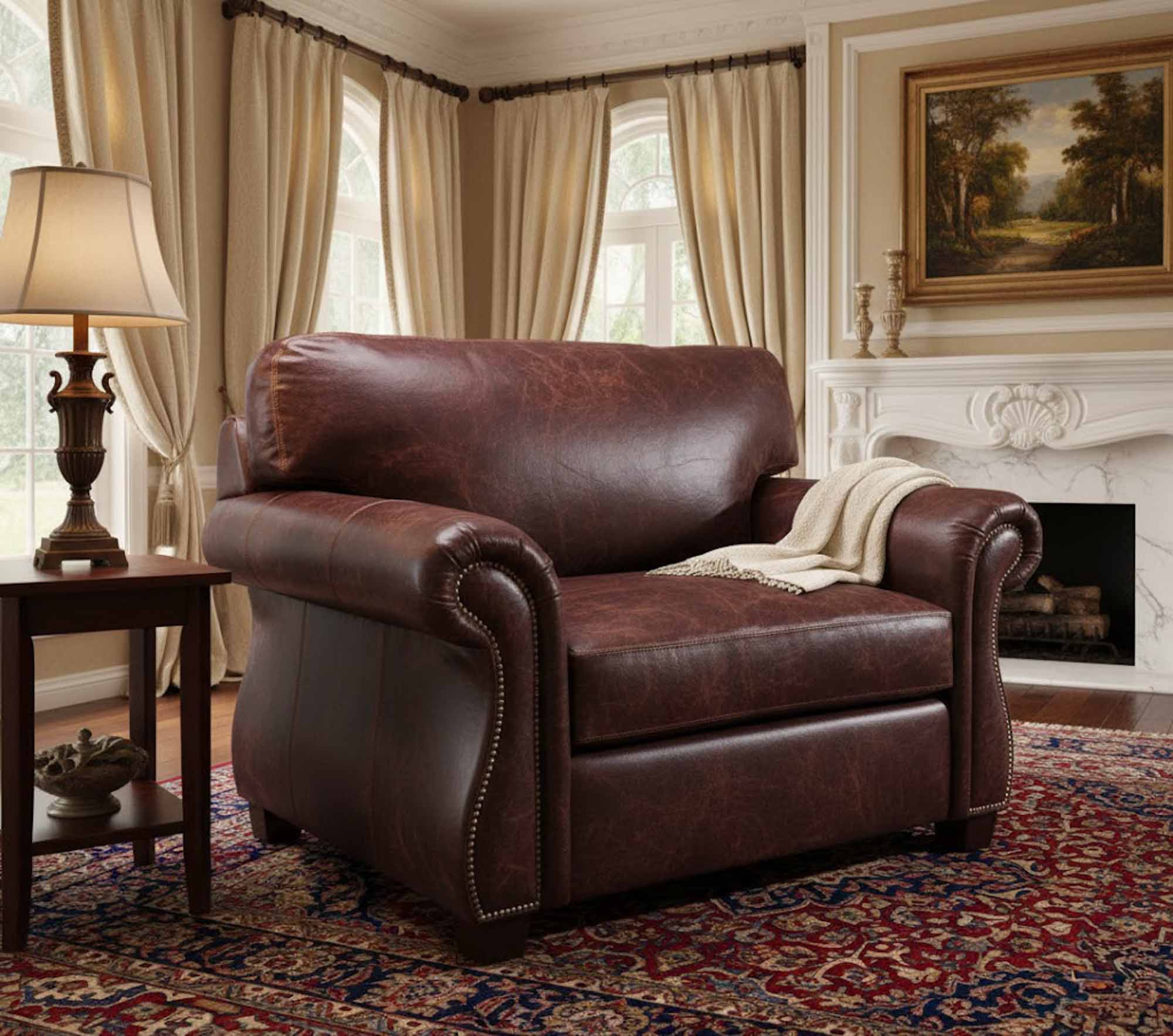 Savoy Leather Chair and a Half - Image 3